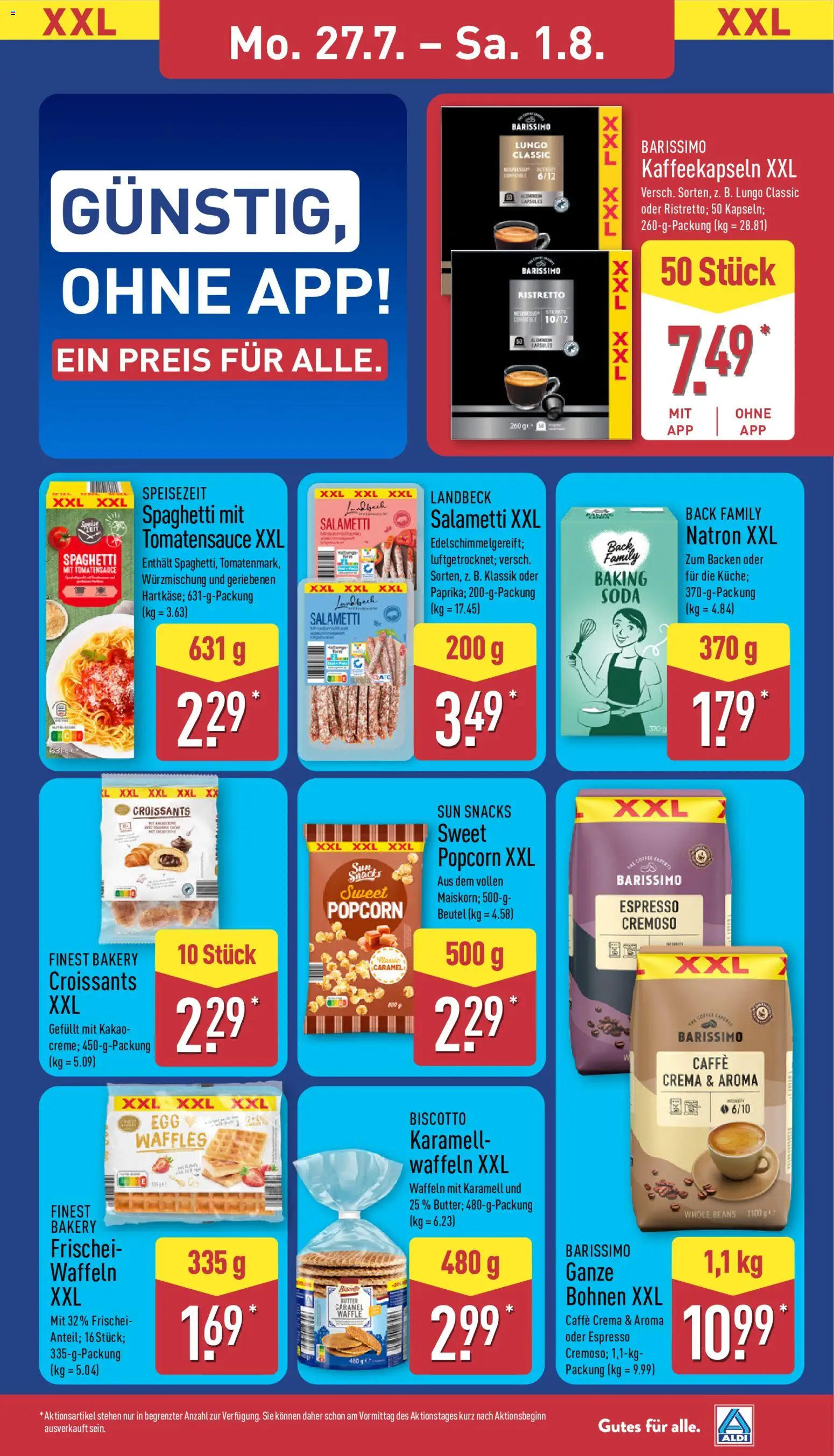 Aldi Prospekt – gültig ab 27.07.2026 | Seite: 13 | Produkte: Butter, Waffeln, Salami