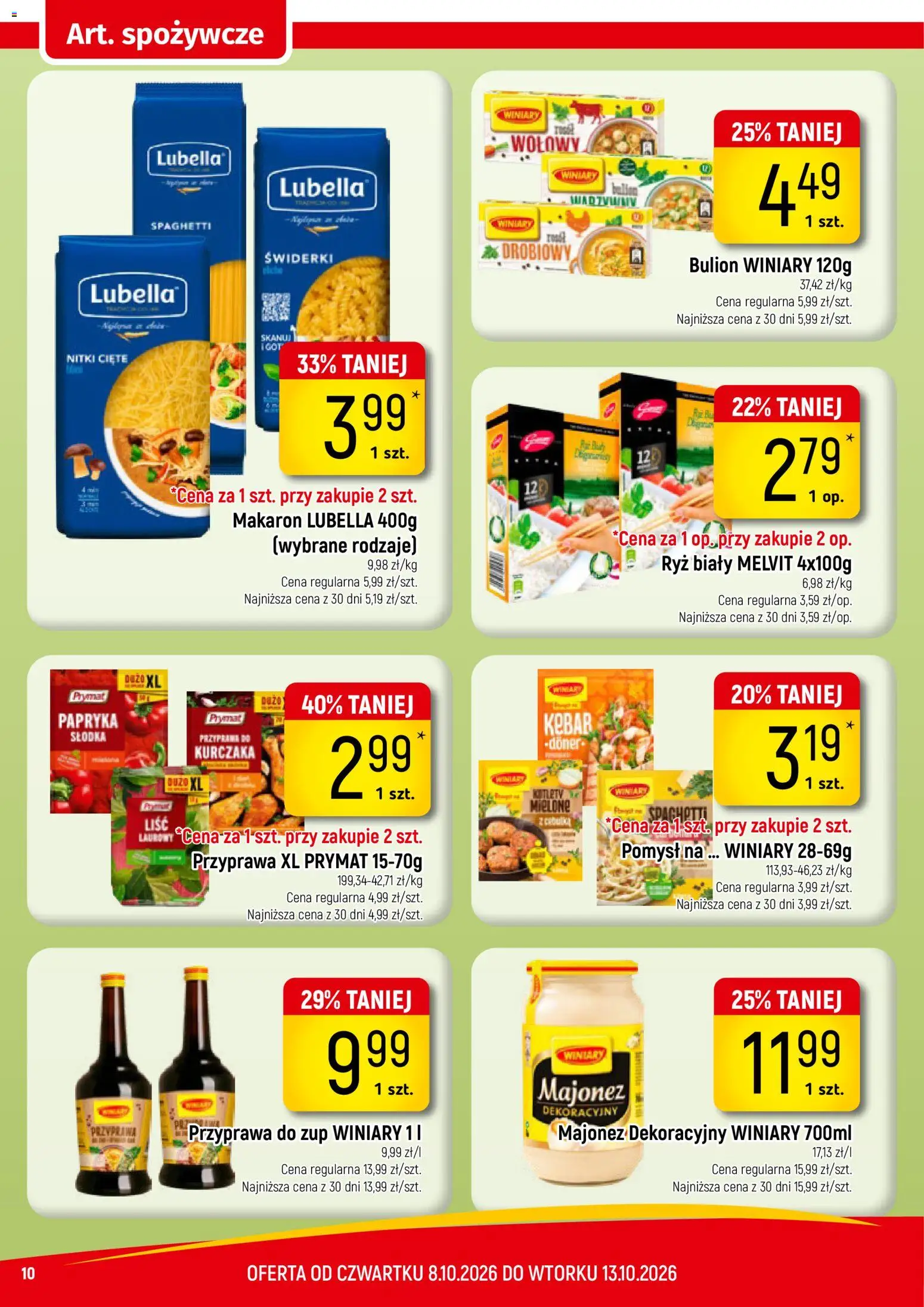 Piotruś Pan gazetka od 10.10.2026 | Strona: 10 | Produkty: Spaghetti, Papryka, Ryż, Bulion Winiary