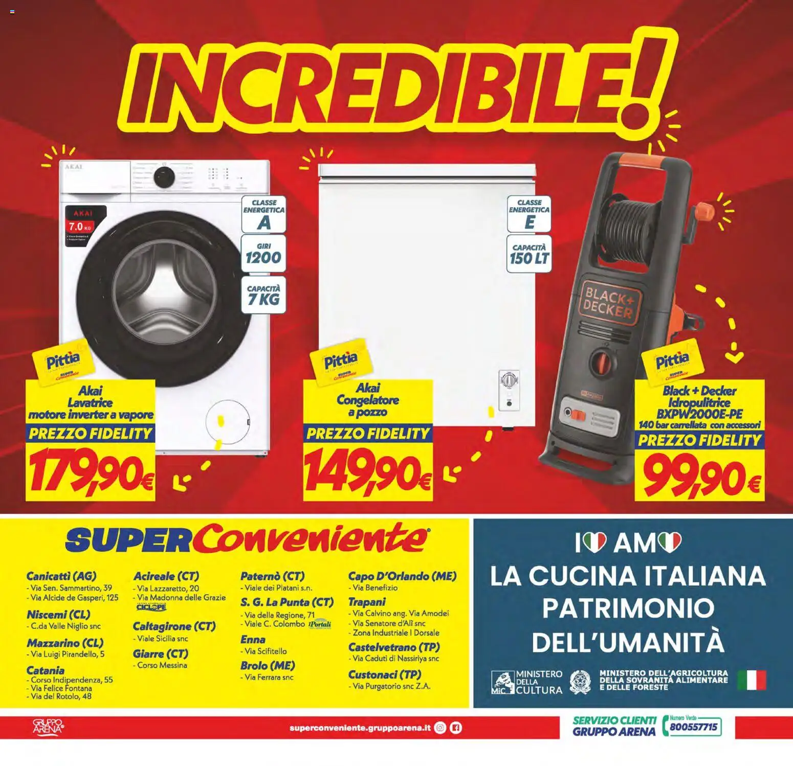 Volantino SuperConveniente del 19.05.2026 | Pagina: 24 | Prodotti: Lavatrice, Idropulitrice, Congelatore