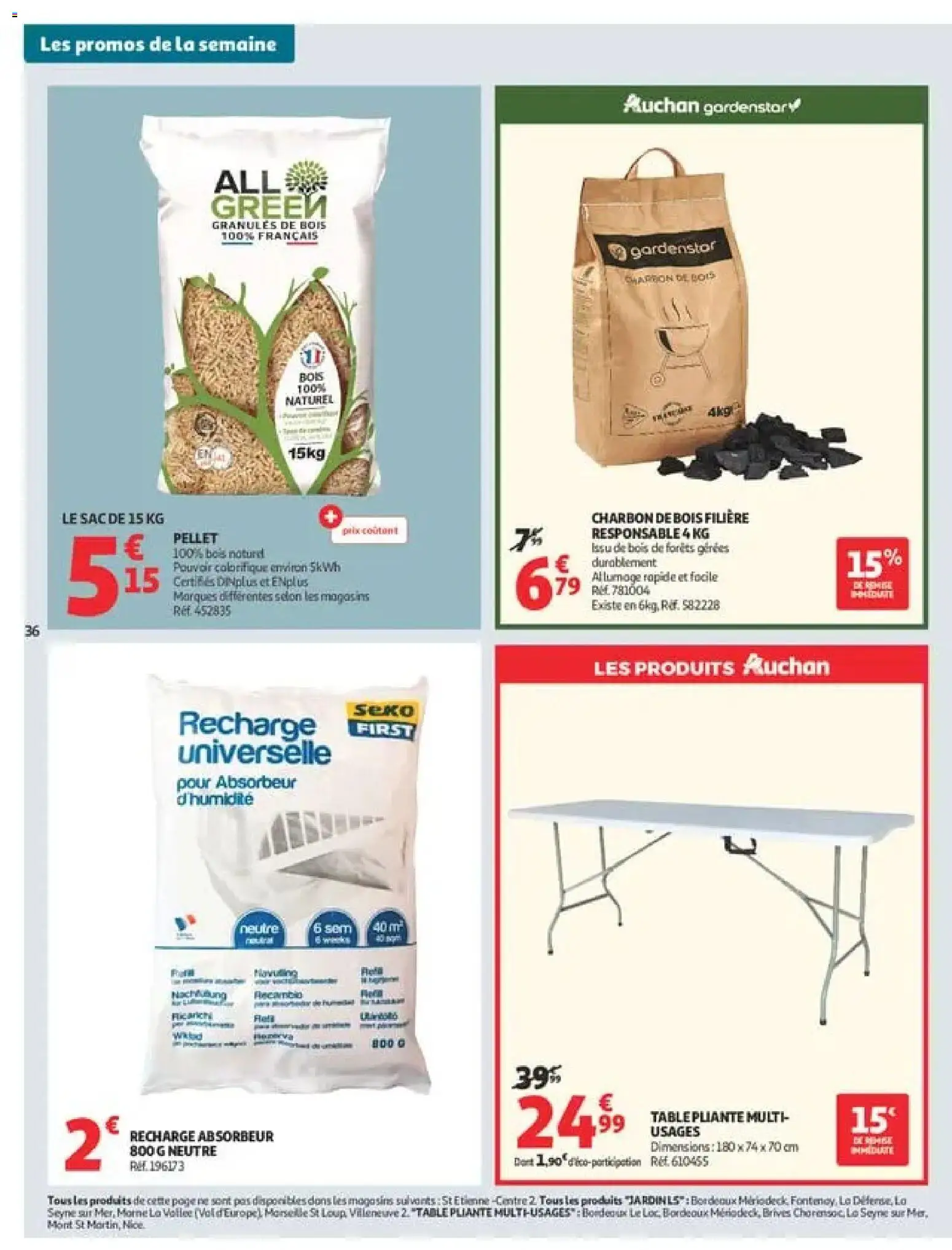 {H1} | Page: 36 | Produits: Sac, Granules de bois, Absorbeur d'humidité, Table