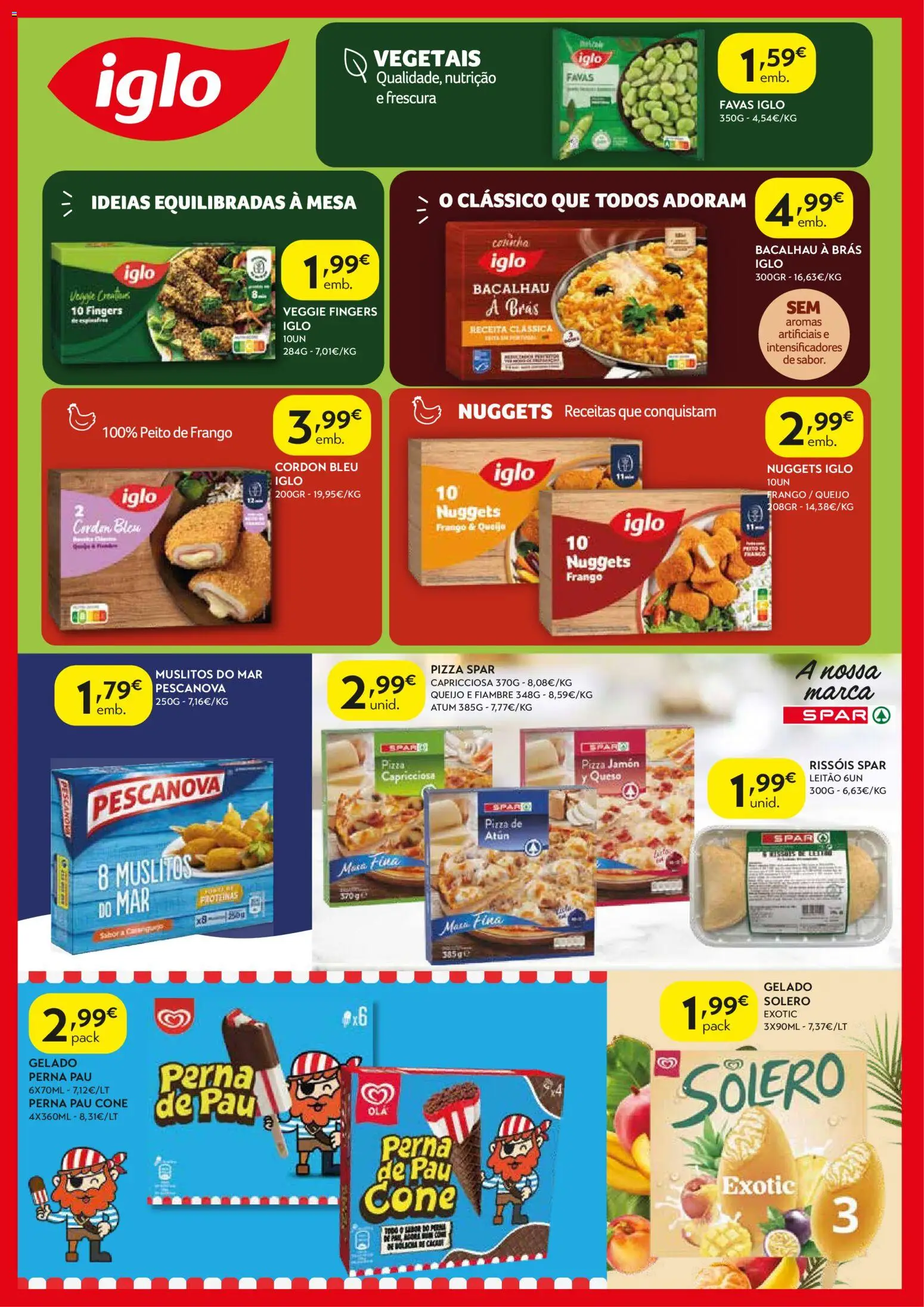Spar - folheto │ válido de 04/08/2026 | Página: 4 | Produtos: Solero exotic, Bacalhau, Frango, Mesa
