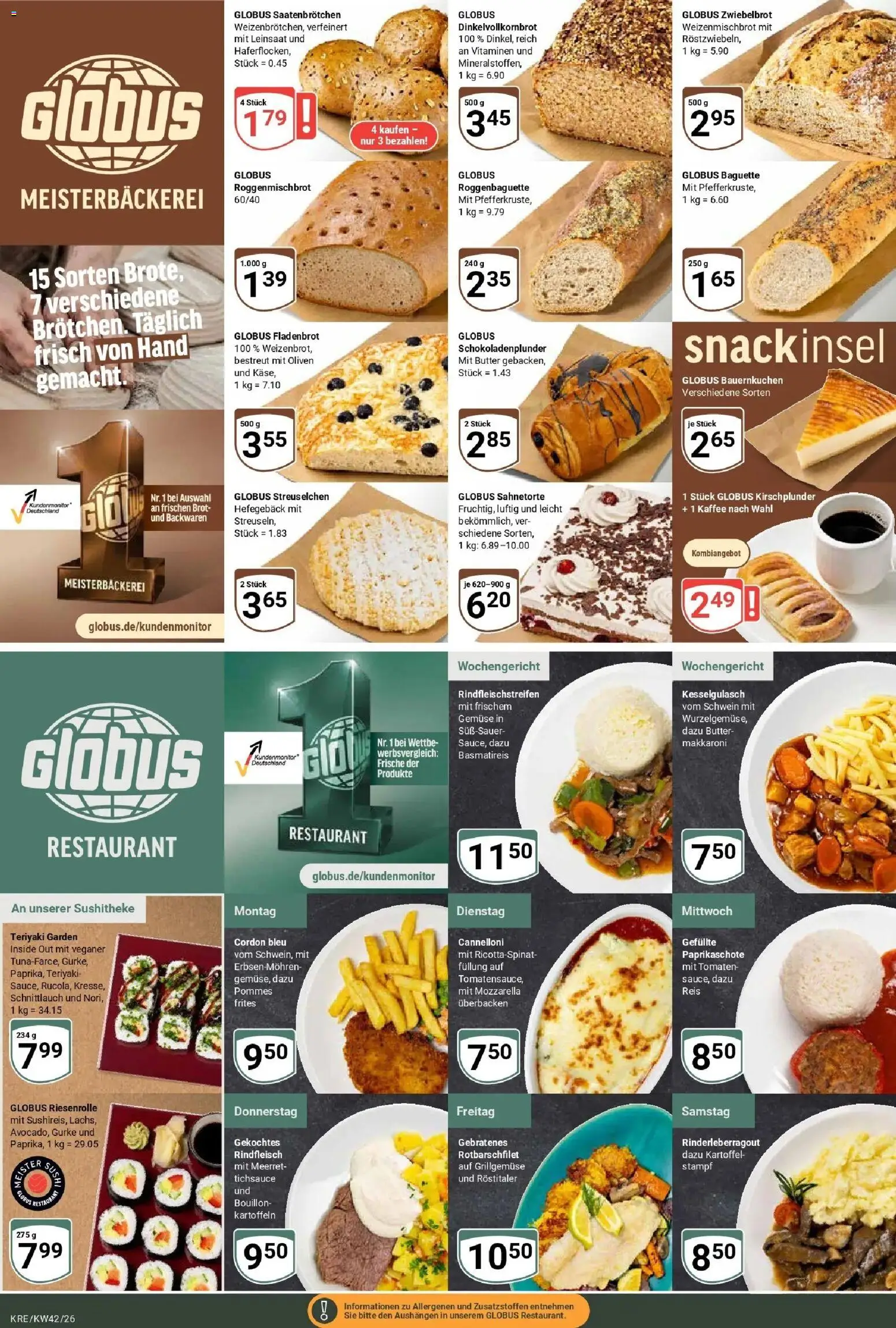 Globus Prospekt Krefeld (ab 12.10.2026) » Angebote online | Seite: 8 | Produkte: Butter, Tomaten, Gemüse, Rindfleisch