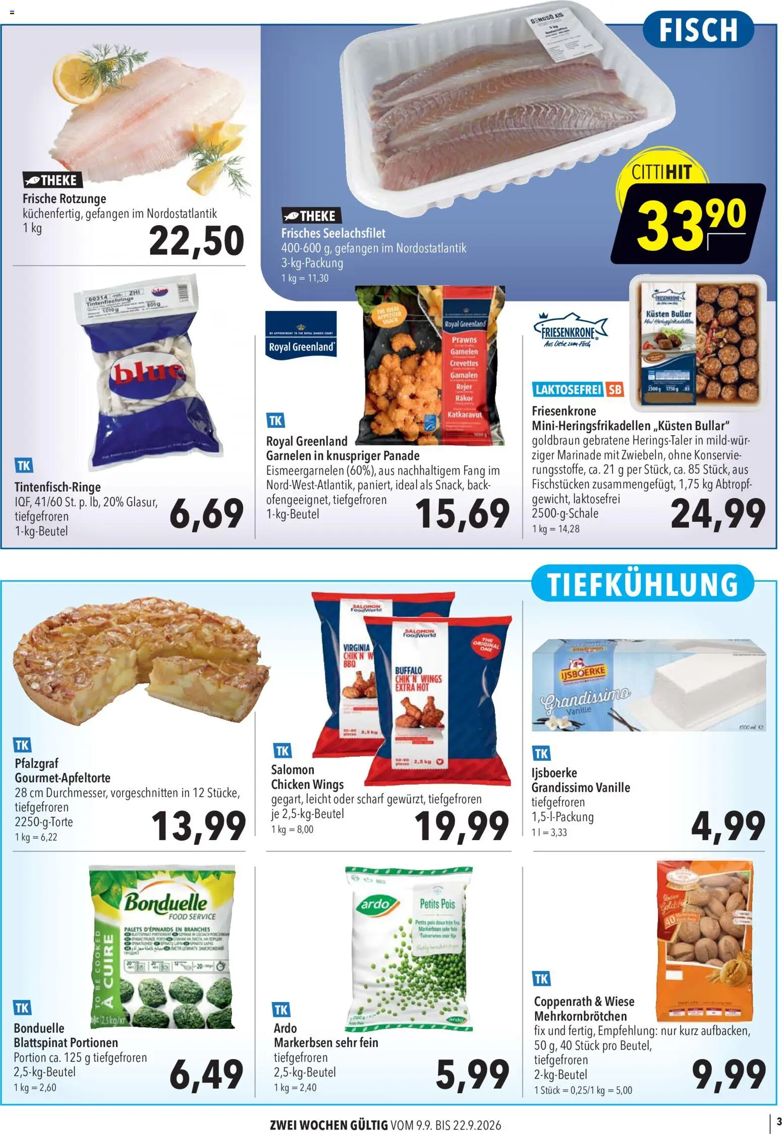 CITTI Markt Aktuelle Angebote für Profis – gültig ab 09.09.2026 | Seite: 3 | Produkte: Theke, Garnelen, Vanille, Fisch