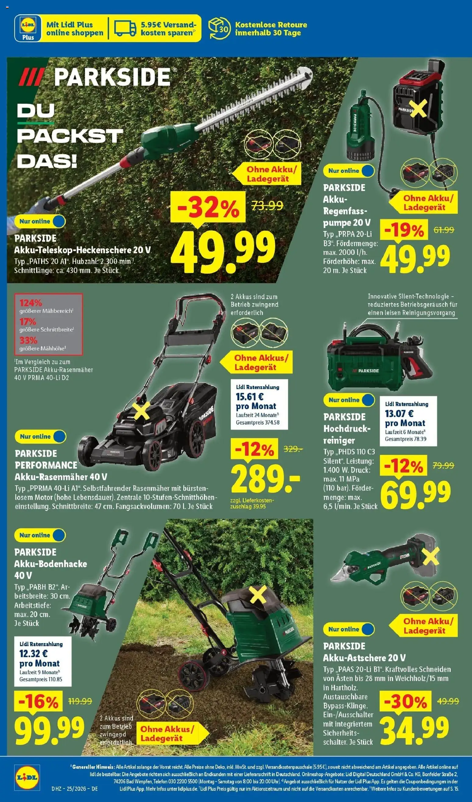 Lidl Prospekt Senftenberg – gültig ab 15.06.2026 | Seite: 52 | Produkte: Rasenmäher, Bad, Ladegerät, Telefon