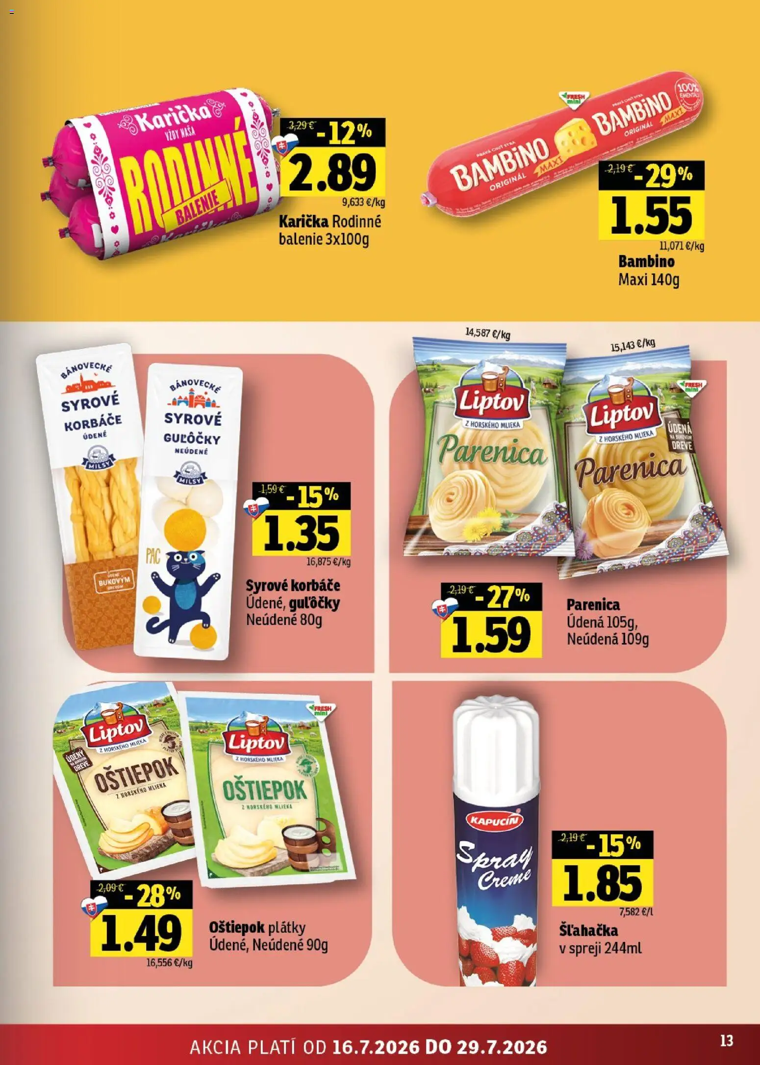 Nové Fresh akcie – leták je platný od 16.07.2026 | Strana: 13
