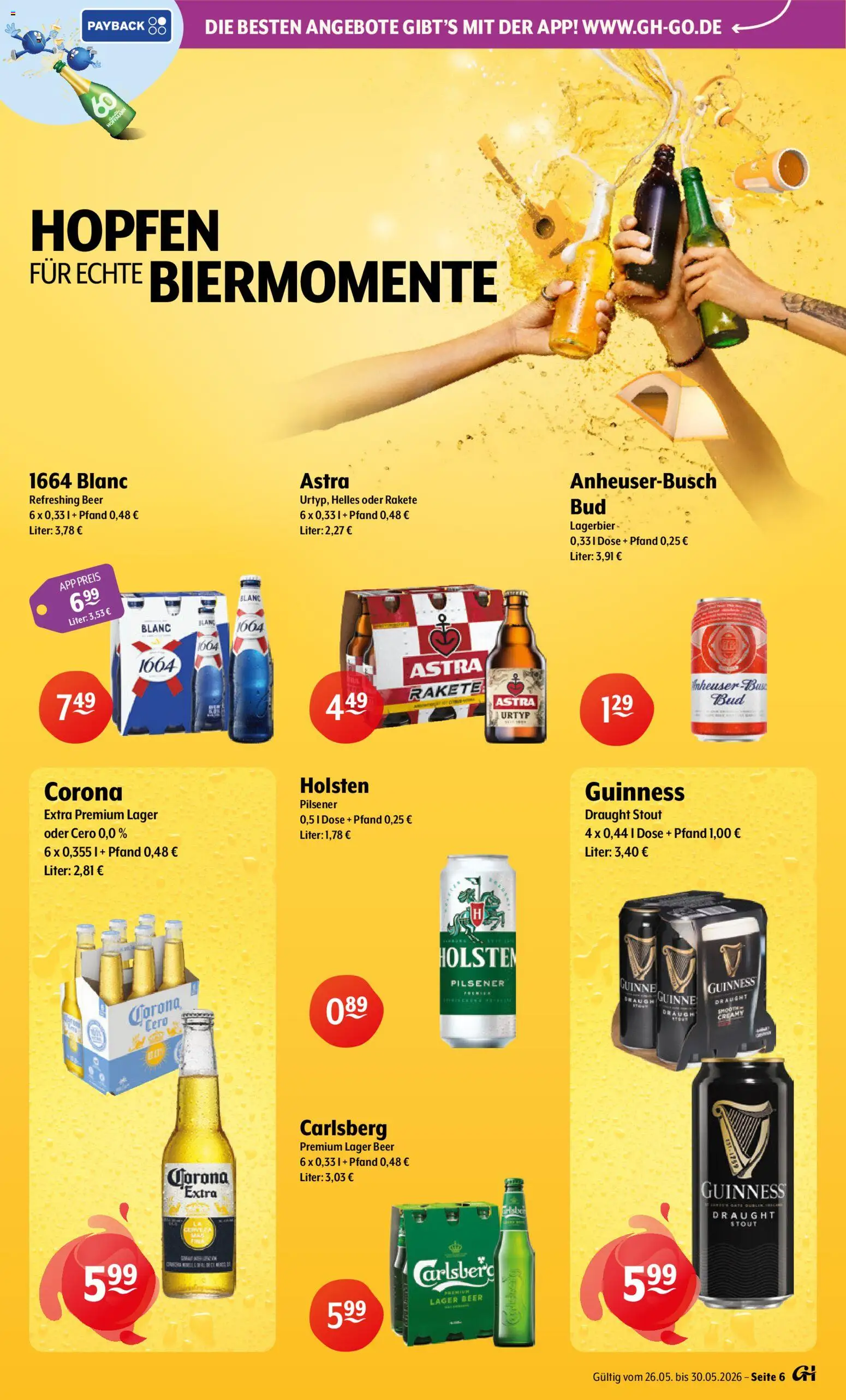 Getränke Hoffmann Prospekt – gültig ab 26.05.2026 | Seite: 6 | Produkte: Astra rakete, Carlsberg, Astra, Holsten
