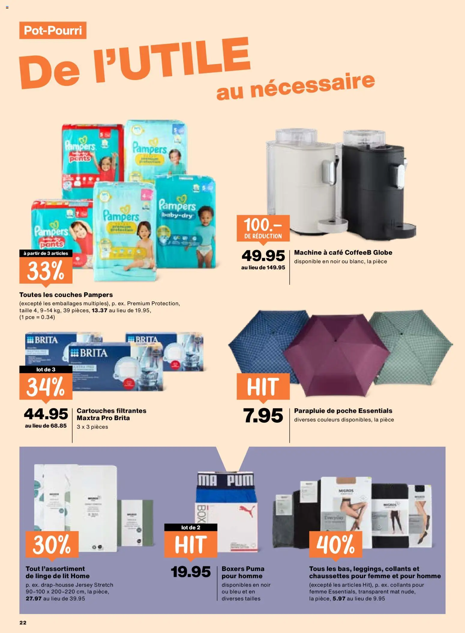 Migros aktionen FR – gültig ab 24.09.2026 | Seite: 22 | Produkte: Boxer, Pampers