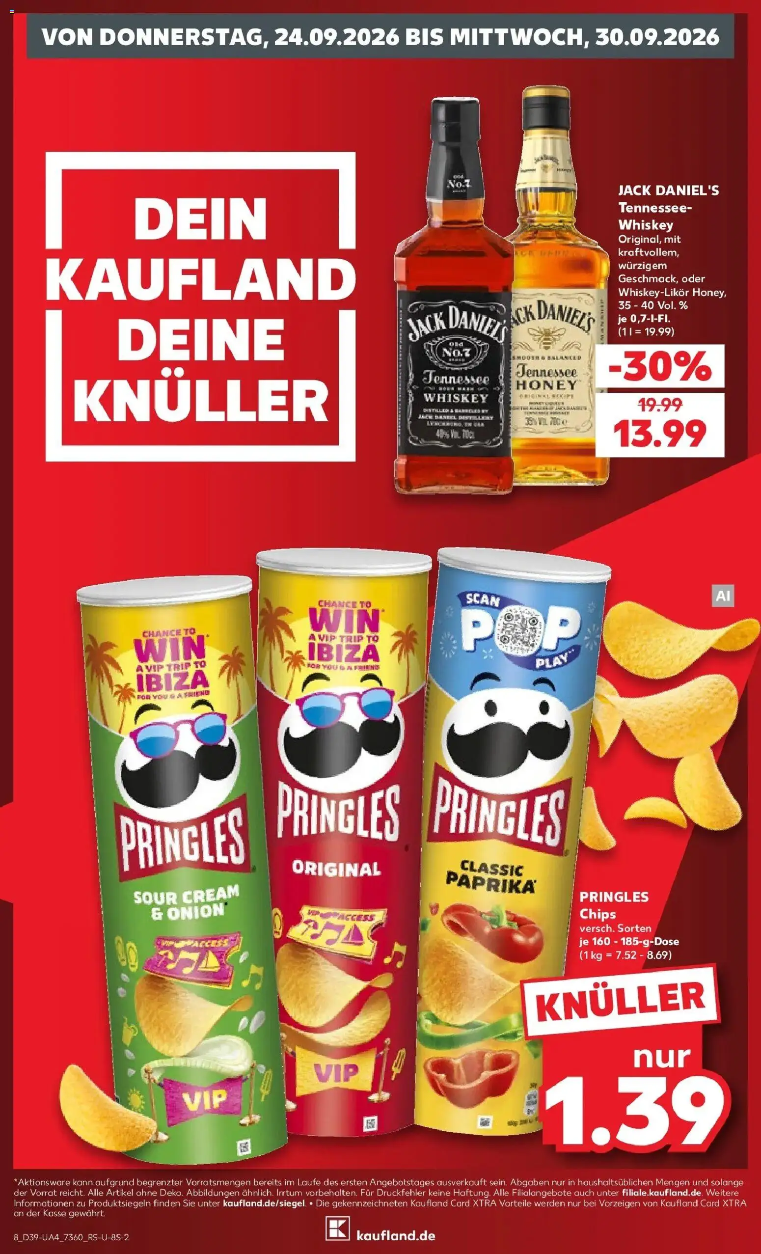 Prospekt Kaufland ab 21.09.2026 » Angebote Online zum Blättern | Seite: 11 | Produkte: Jack Daniel's, Pringles, Chips, Whiskey