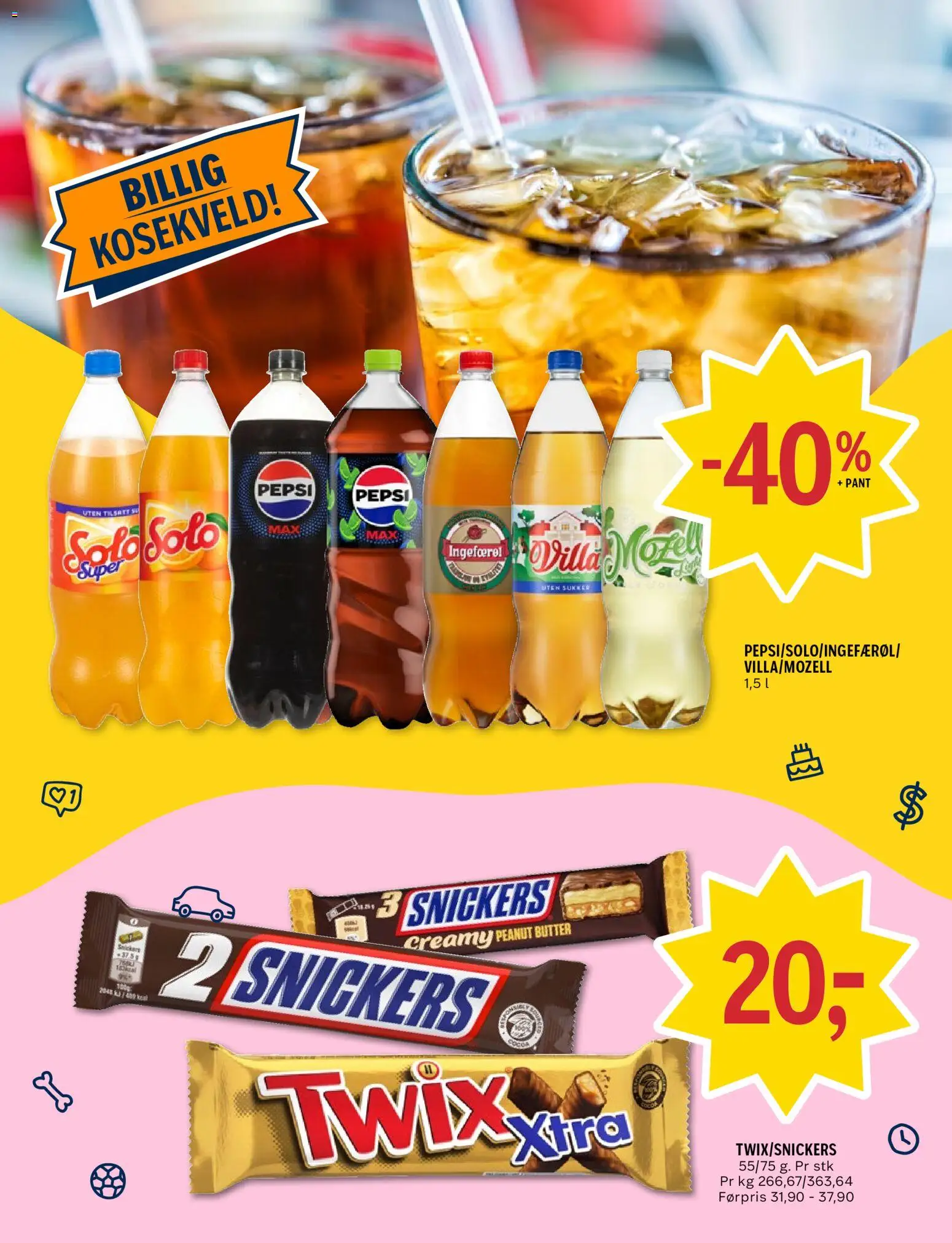 {H1} | Side: 9 | Produkter: Sukker, Snickers, Pepsi