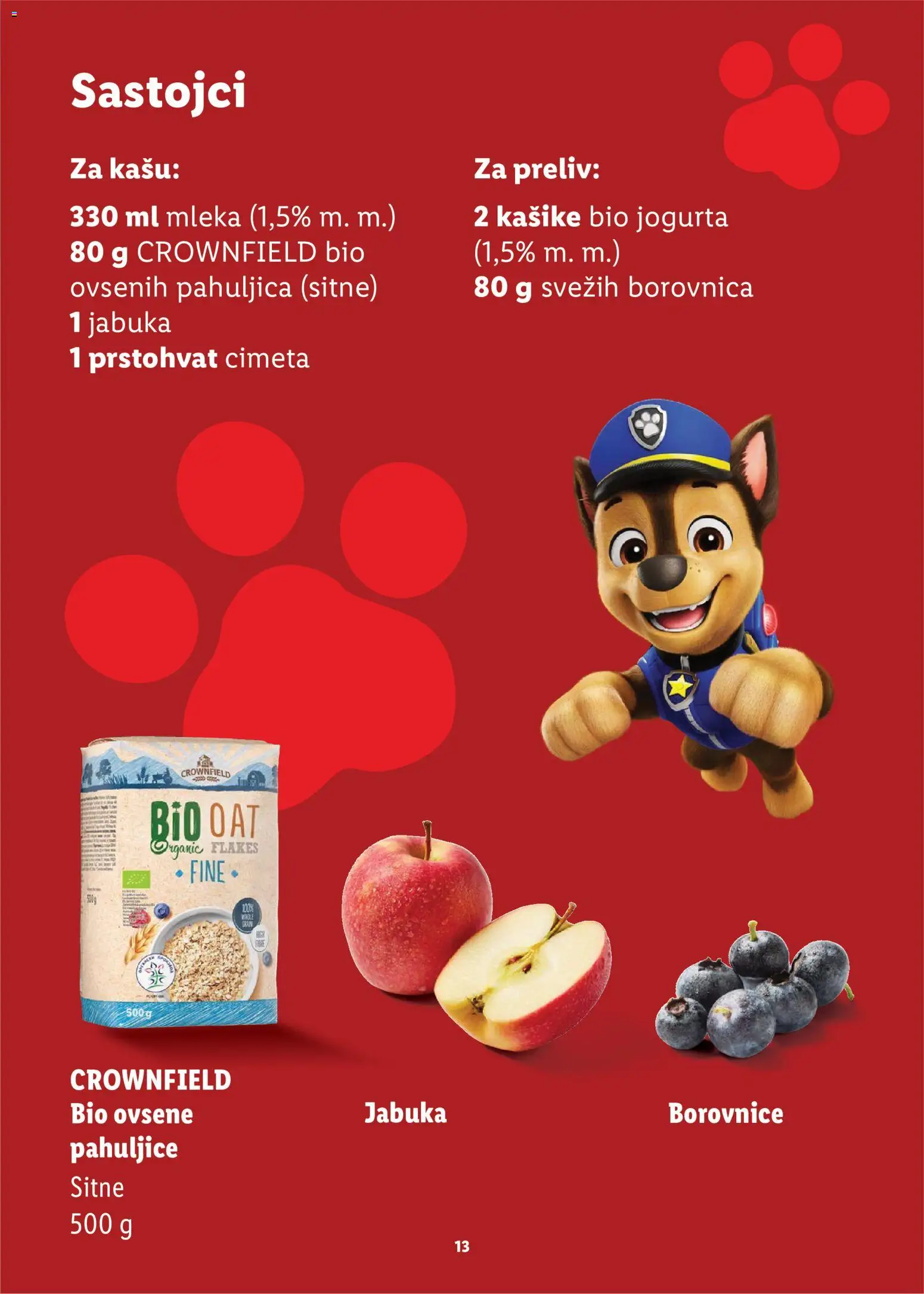 Lidl katalog - važi od 24.07.2026 | Strana: 13 | Proizvode: Pahuljice, Borovnica, Ovsene pahuljice