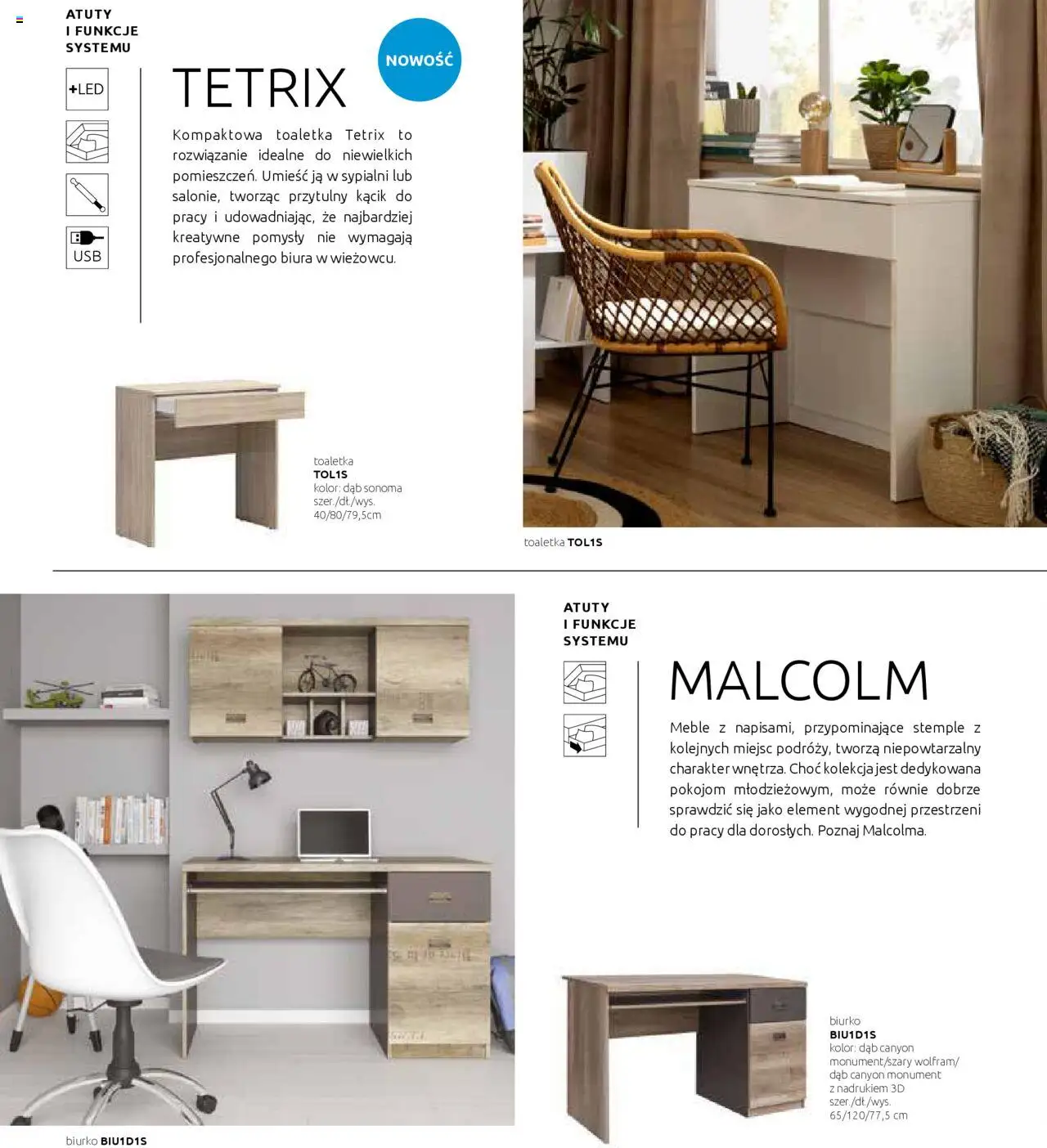 Black Red White Gazetka - Katalog rodzinnych wnętrz od 24.05.2024 | Strona: 138 | Produkty: Biurko, Toaletka