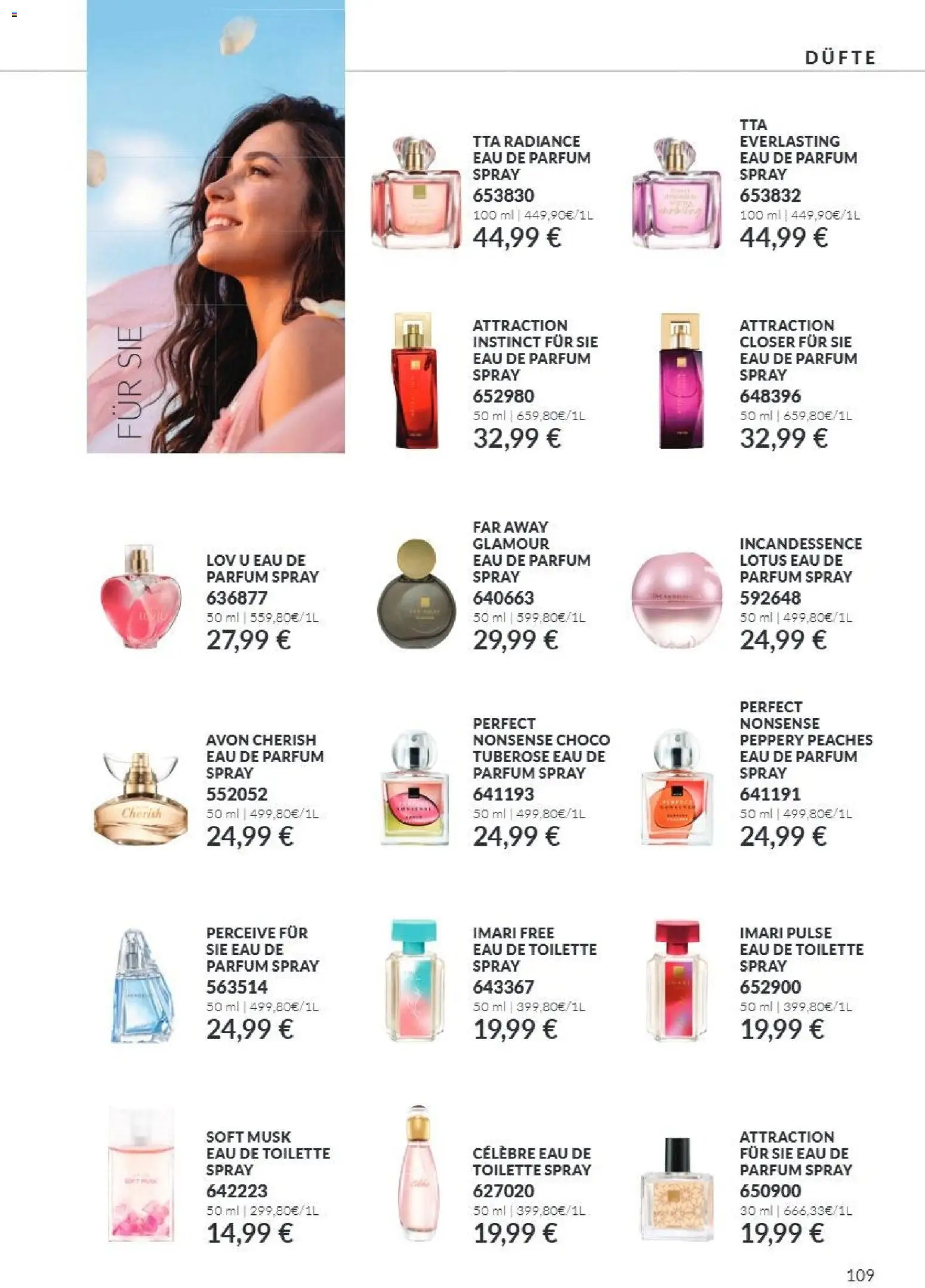 AVON Katalog Oktober 2026 – gültig ab 01.10.2026 | Seite: 109 | Produkte: Toilette, Parfüm, Eau de Toilette, Eau de Parfum