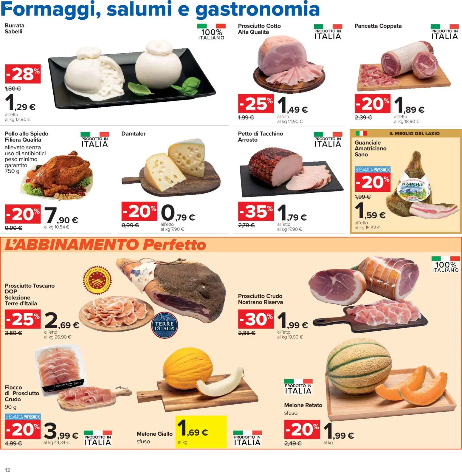 Volantino Carrefour del 16.06.2026 | Pagina: 12 | Prodotti: Prosciutto Crudo, Pancetta, Tacchino, Prosciutto