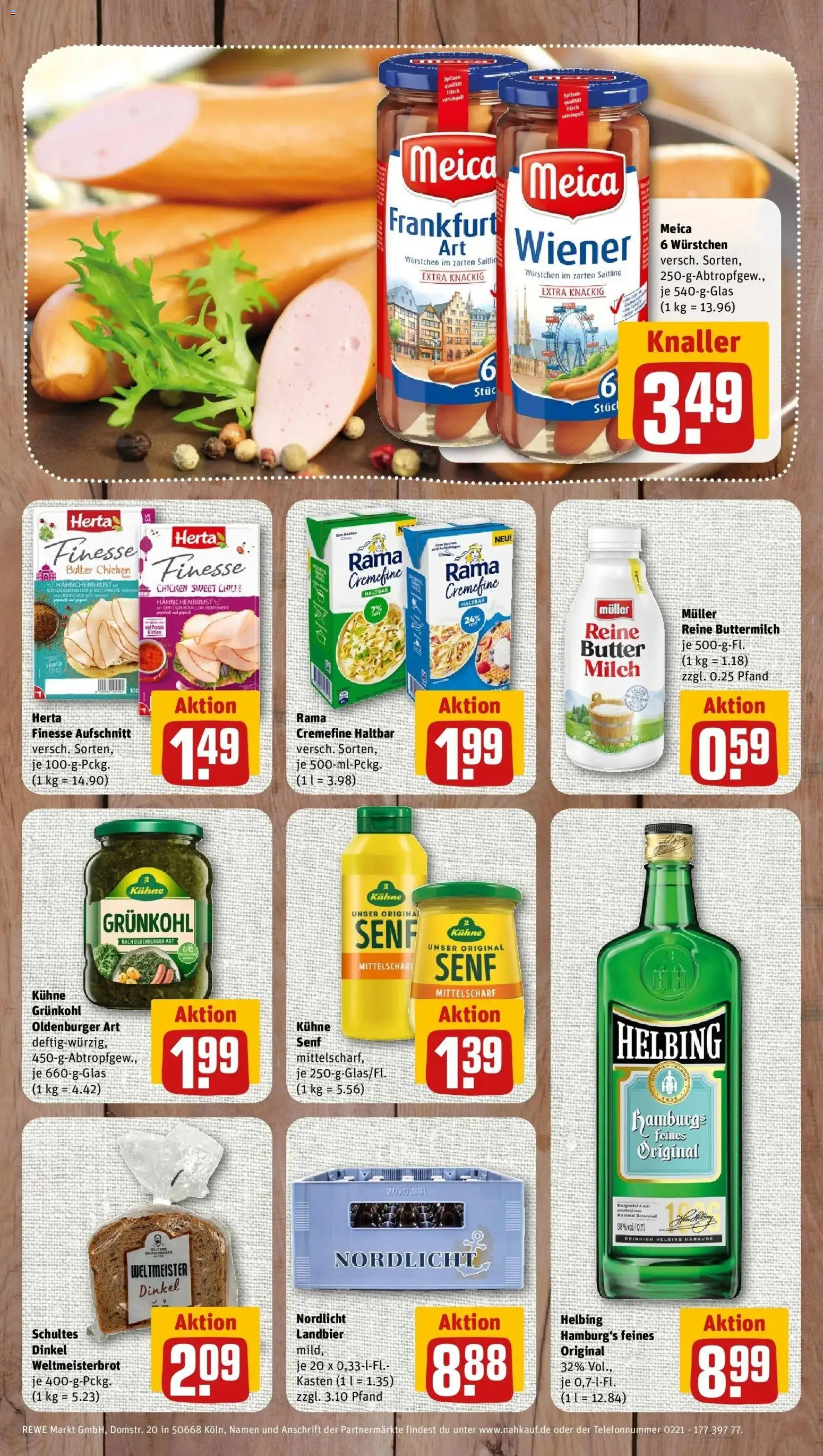 REWE Prospekt ab 26.10.2026 zum Blättern » Angebote | Seite: 9 | Produkte: Milch, Butter, Herta finesse, Hahnchenbrust