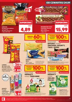 Pogląd oferty "CHEETOS, Chrupki kukurydziane, różne rodzaje, 165-130 g opakowanie, (=100 g 2,96-3,76), Chrupki kukurydziane różne rodzaje" - ważna od 24.09.2026 | Strona: 51