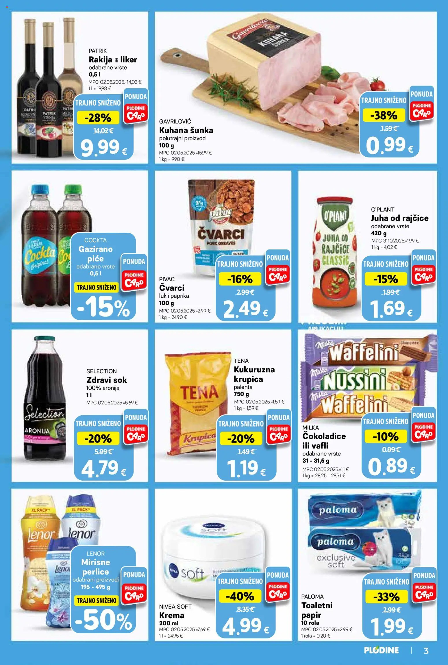 Plodine katalog | vrijedi od 02.09.2026 | Stranica: 3 | Proizvodi: Rajčice, Krupica, Paprika, Lenor
