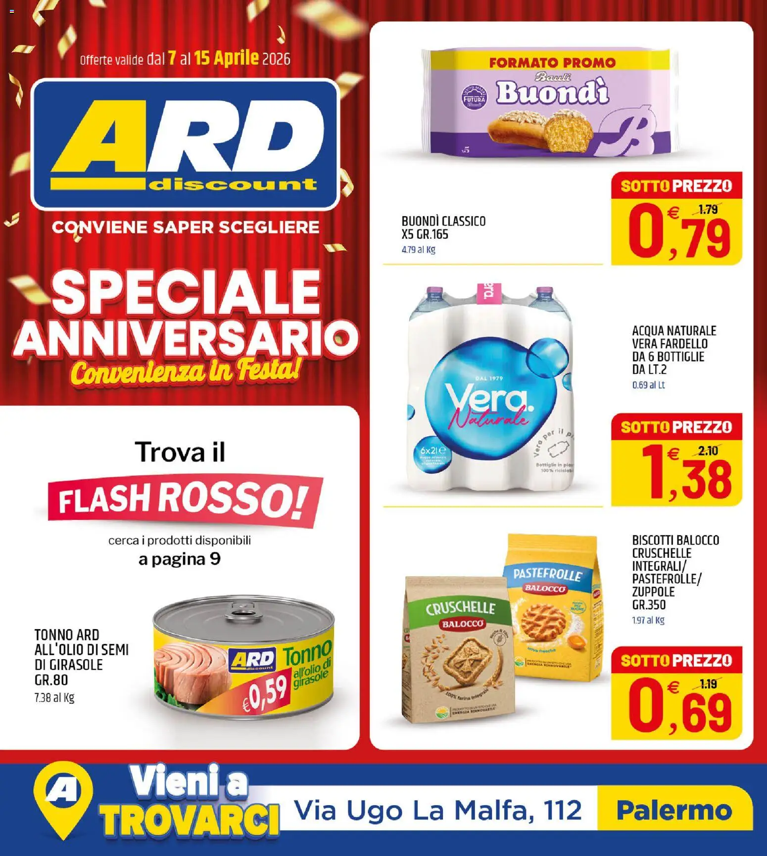 Volantino ARD Discount del 07.04.2026 | Pagina: 20 | Prodotti: Biscotti, Acqua, Acqua naturale, Tonno