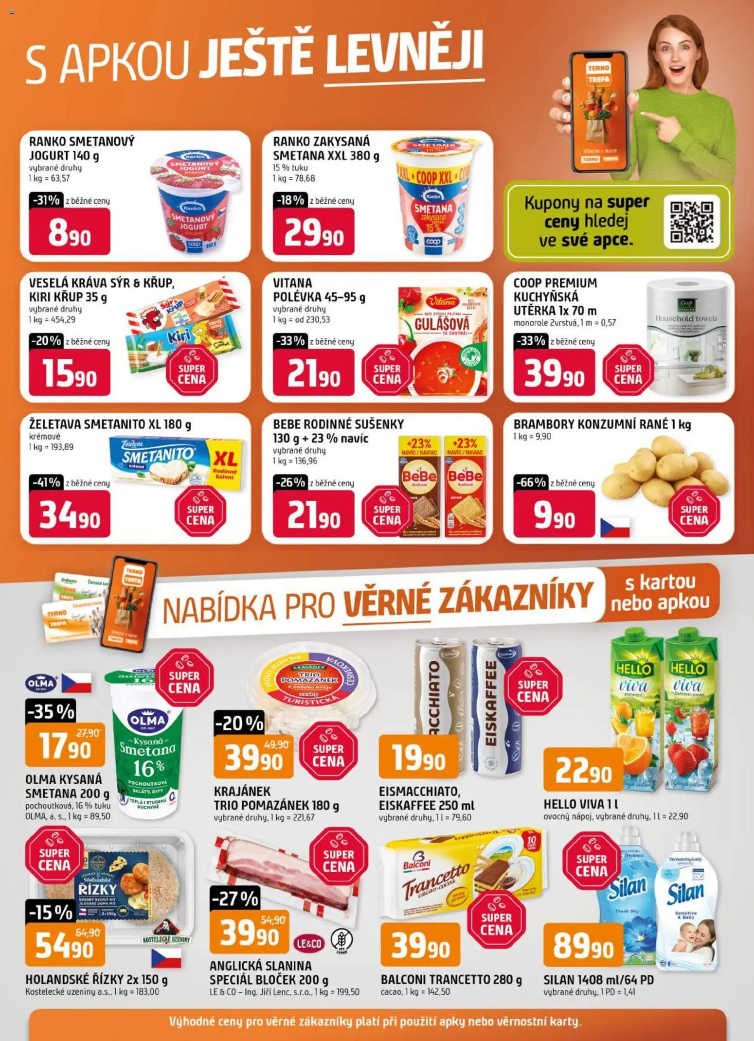 Trefa leták od 22.07.2026 | Strana: 12 | Produkty: Brambory, Silan, Slanina, Bebe