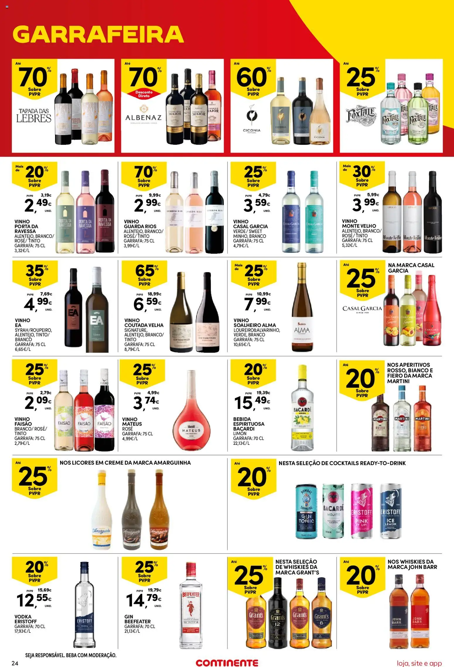 Continente Semanal Continente Bom Dia │ válido de 25/08/2026 | Página: 24 | Produtos: Porta, Bombay Sapphire, Cocktails, Vodka