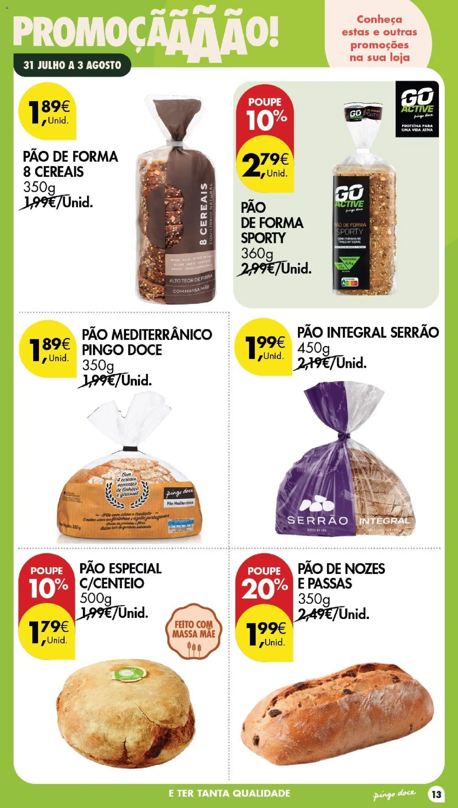 Pingo Doce Poupe este Fim de Semana │ válido de 31/07/2026 | Página: 13 | Produtos: Farinha de trigo, Massa, Nozes, Proteina