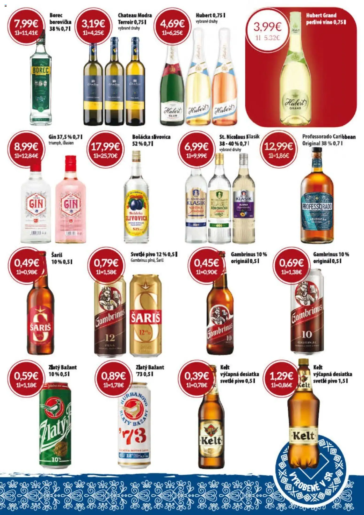 Nové KARMEN CBA akcie – leták je platný od 04.06.2026 | Strana: 7 | Produkty: Pivo, Víno, Gin, Gambrinus