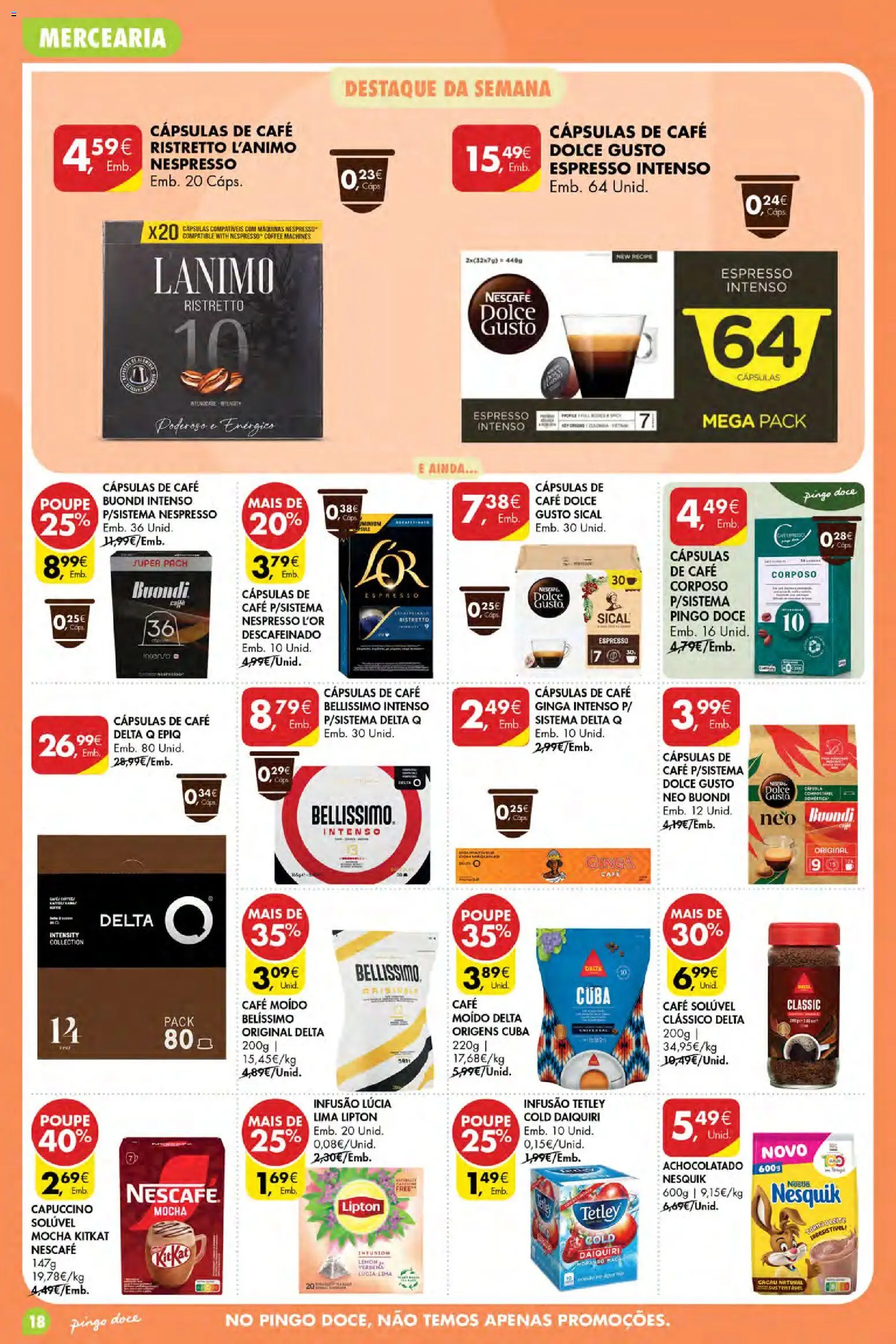 Pingo Doce Poupe Esta Semana Açores │ válido de 10/09/2026 | Página: 18 | Produtos: Café solúvel, Nespresso, Lima, Dolce gusto
