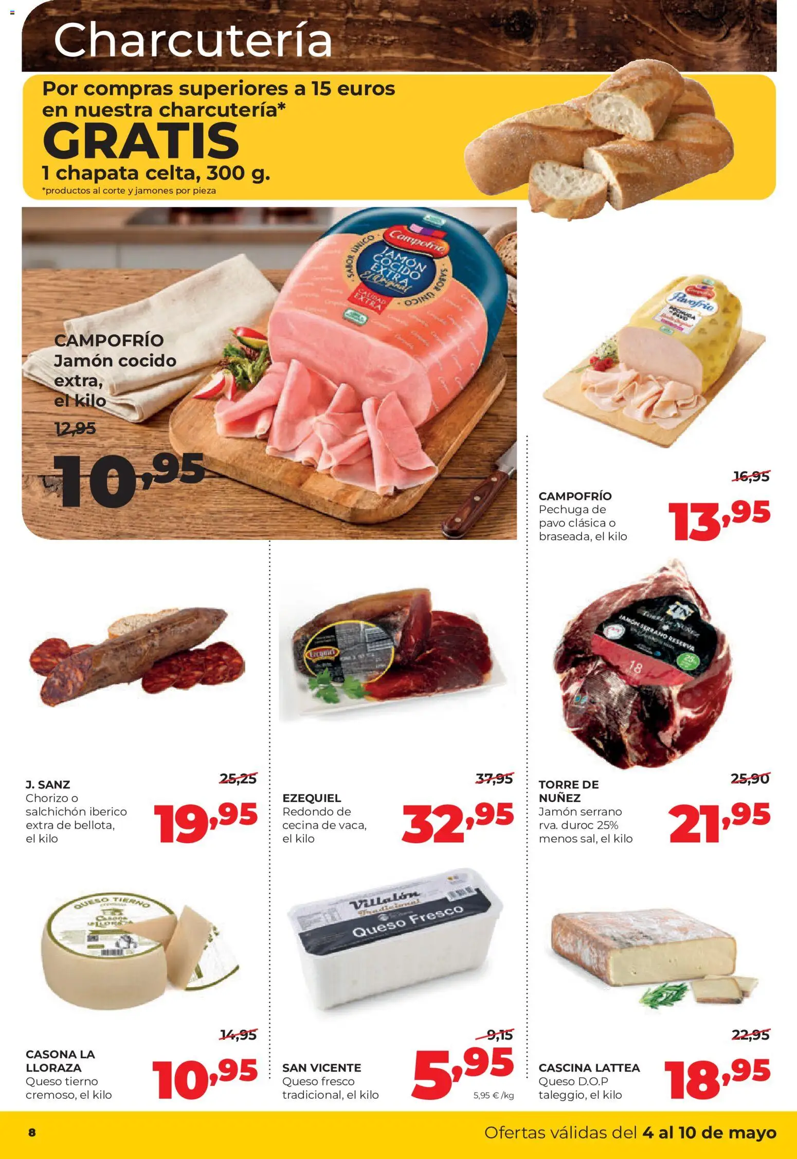Alimerka folleto Castilla y León │ válido desde el 04.05.2026 | Página: 8 | Productos: Queso, Jamón, Jamón cocido, Queso fresco