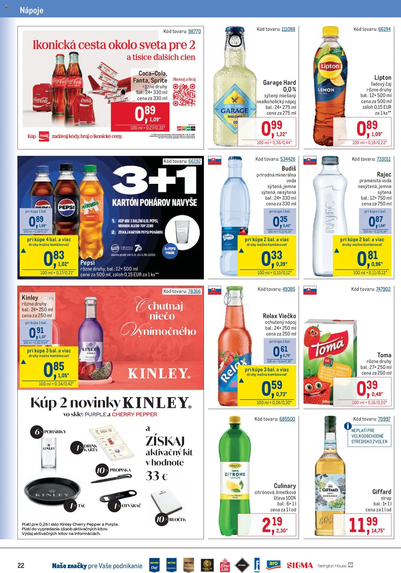 Nové Metro akcie – leták je platný od 09.09.2026 | Strana: 22 | Produkty: Ice Tea, Budiš, Voda, Ľadový čaj