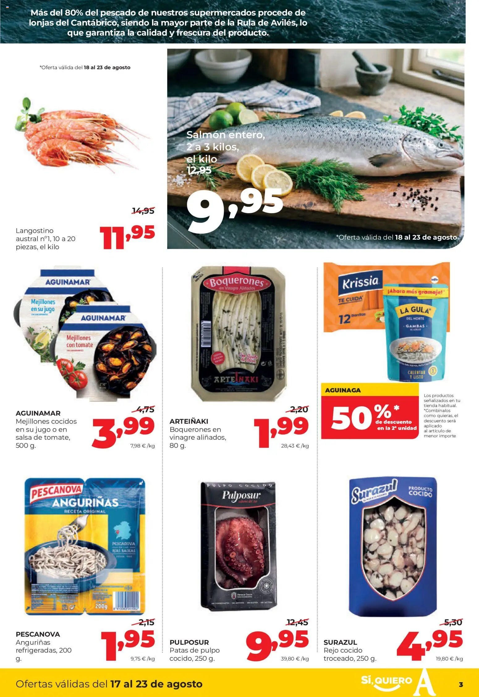 Alimerka folleto Castilla y León │ válido desde el 17/08/2026 | Página: 3 | Productos: Tomate, Pescado, Té, Salmón