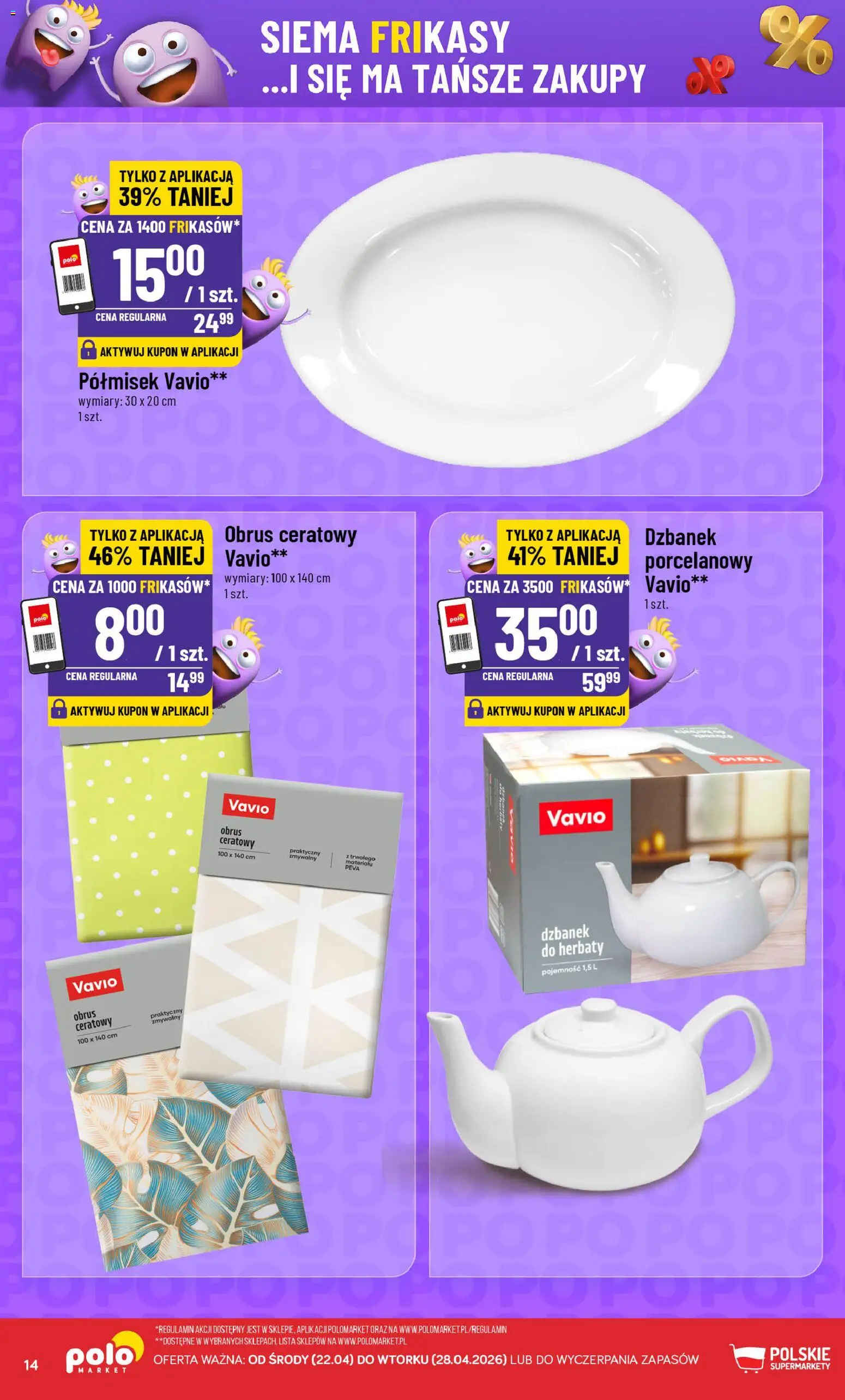 POLOmarket gazetka - Frikasowe Hity od 22.04.2026 | Strona: 14 | Produkty: Dzbanek