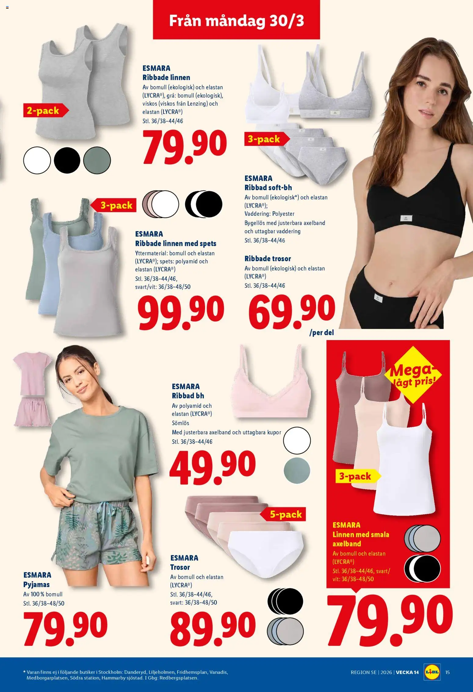 Lidl reklamblad aktuell från 01/04/2026 | Sida: 17 | Produkter: Trosor, Bh, Pyjamas