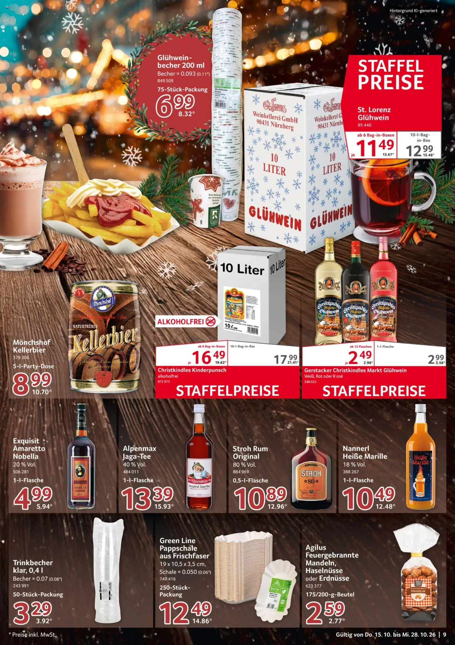 Selgros Gastronomie – gültig ab 15.10.2026 | Seite: 9 | Produkte: Monchshof, Erdnüsse, Rum, Mandeln
