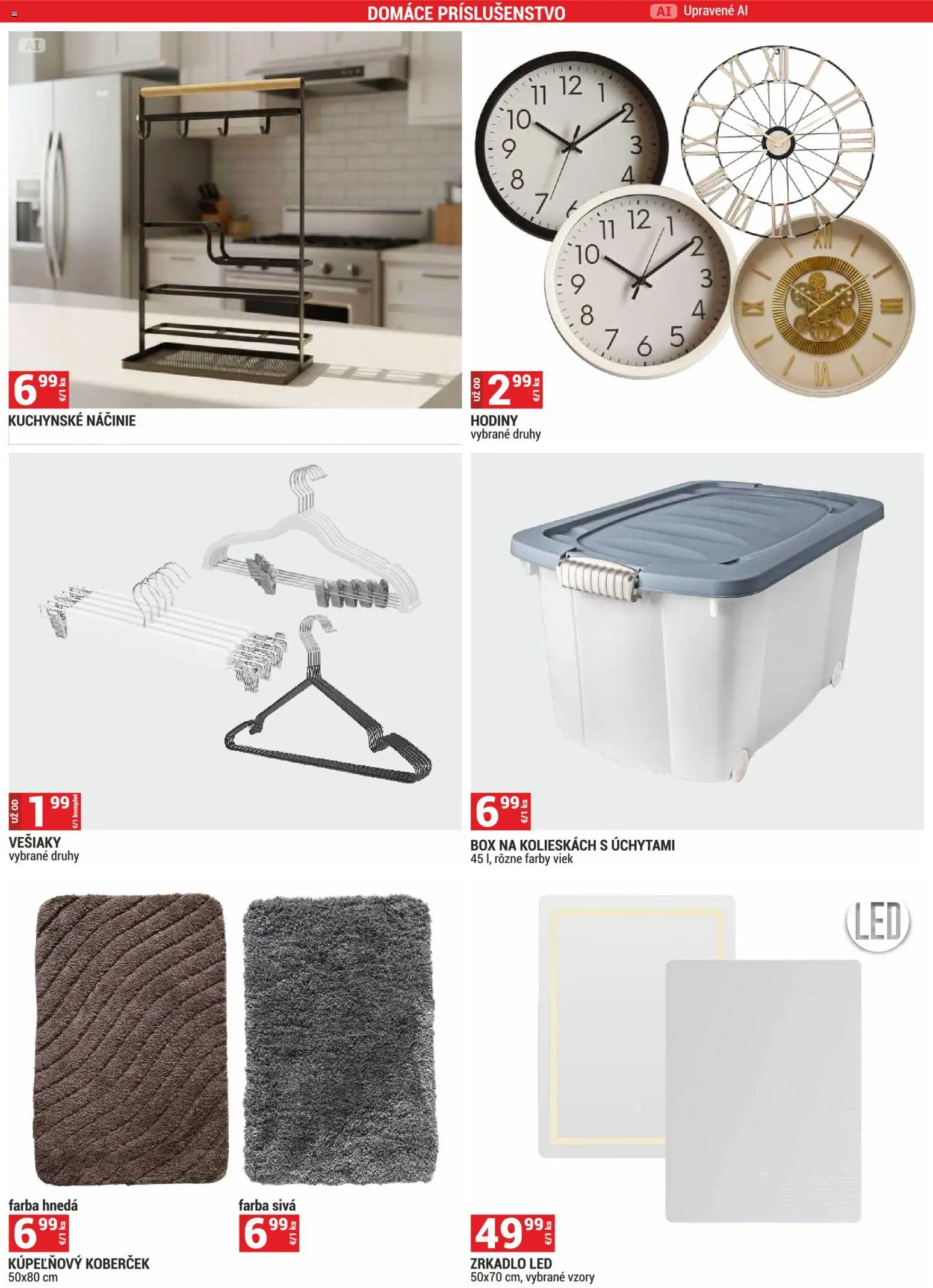 Nové Merkury Market akcie – leták je platný od 01.09.2026 | Strana: 17 | Produkty: Zrkadlo, Vešiaky, Hodiny, Led
