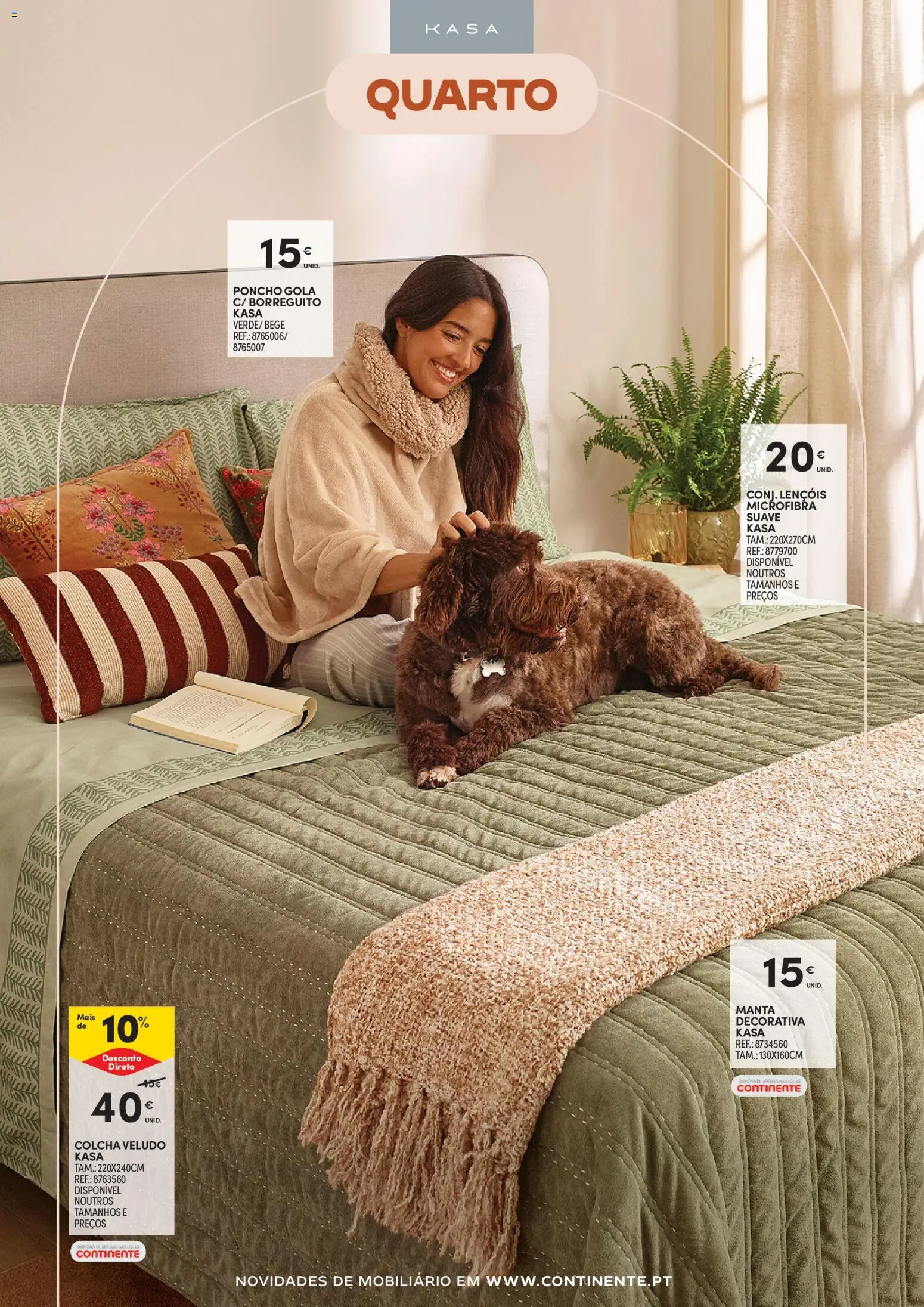 Continente Casa Outono │ válido de 13/10/2026 | Página: 16 | Produtos: Lençóis, Manta, Colcha, Poncho