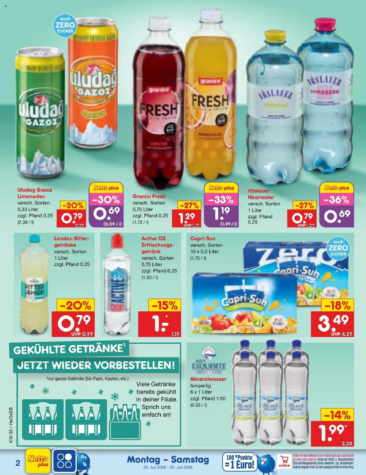 Netto Marken-Discount Prospekt Kröpelin – gültig ab 20.07.2026 | Seite: 54 | Produkte: Capri sun, Mineralwasser, Zucker, Granini
