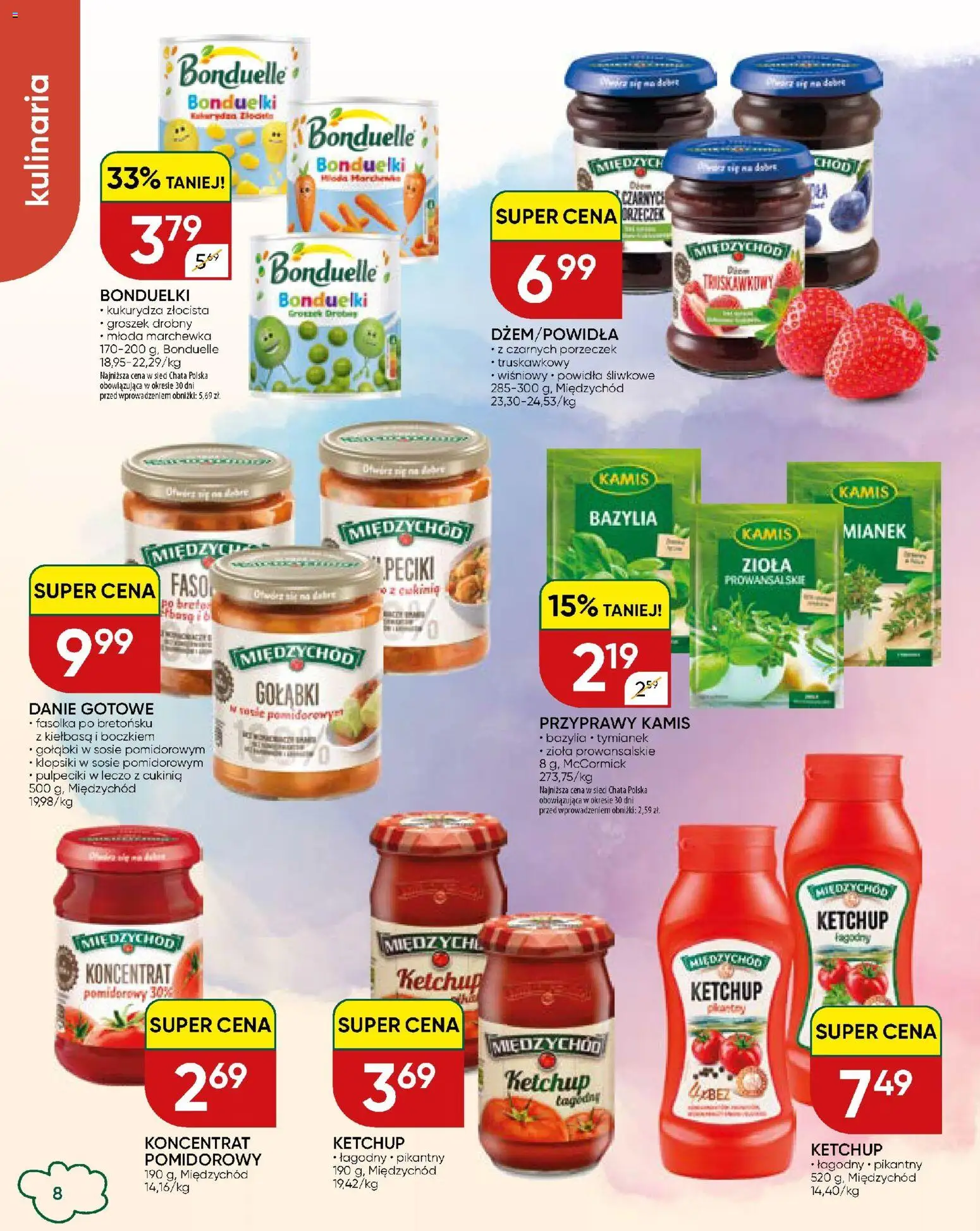 Chata Polska gazetka - szkola od 10.08.2026 | Strona: 8 | Produkty: Gołąbki, Tymianek, Cukinia, Bazylia