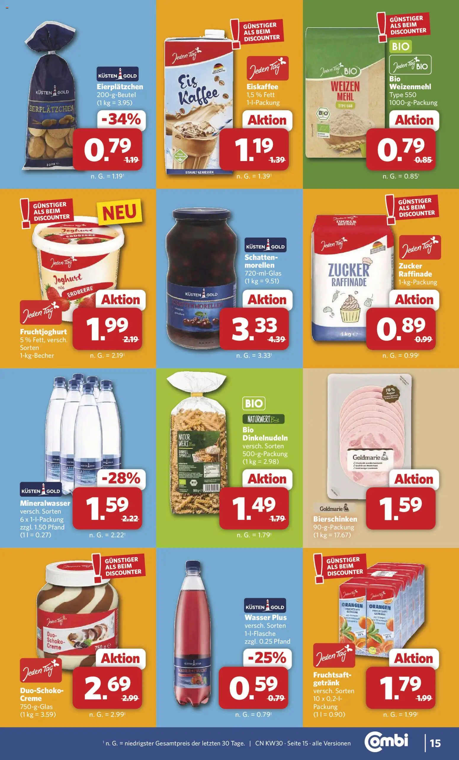 Combi Prospekt – gültig ab 20.07.2026 | Seite: 15 | Produkte: Orangen, Weizenmehl, Mineralwasser, Wasser