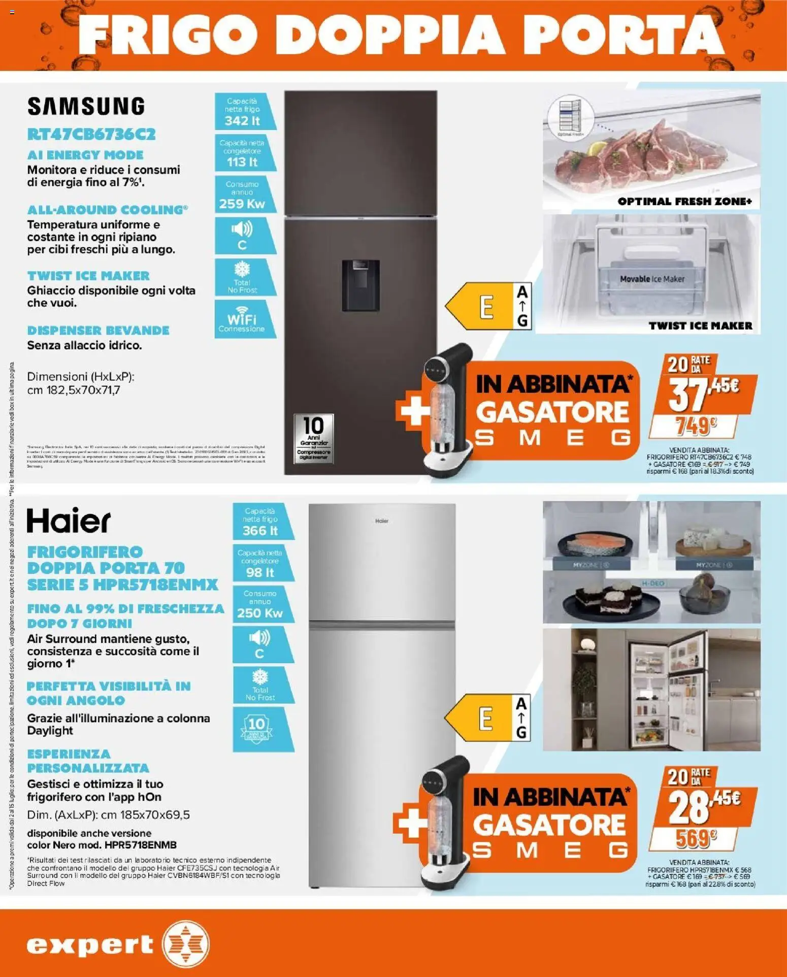 Volantino Expert del 02/07/2026 | Pagina: 5 | Prodotti: Ripiano, Compressore, Congelatore, Samsung