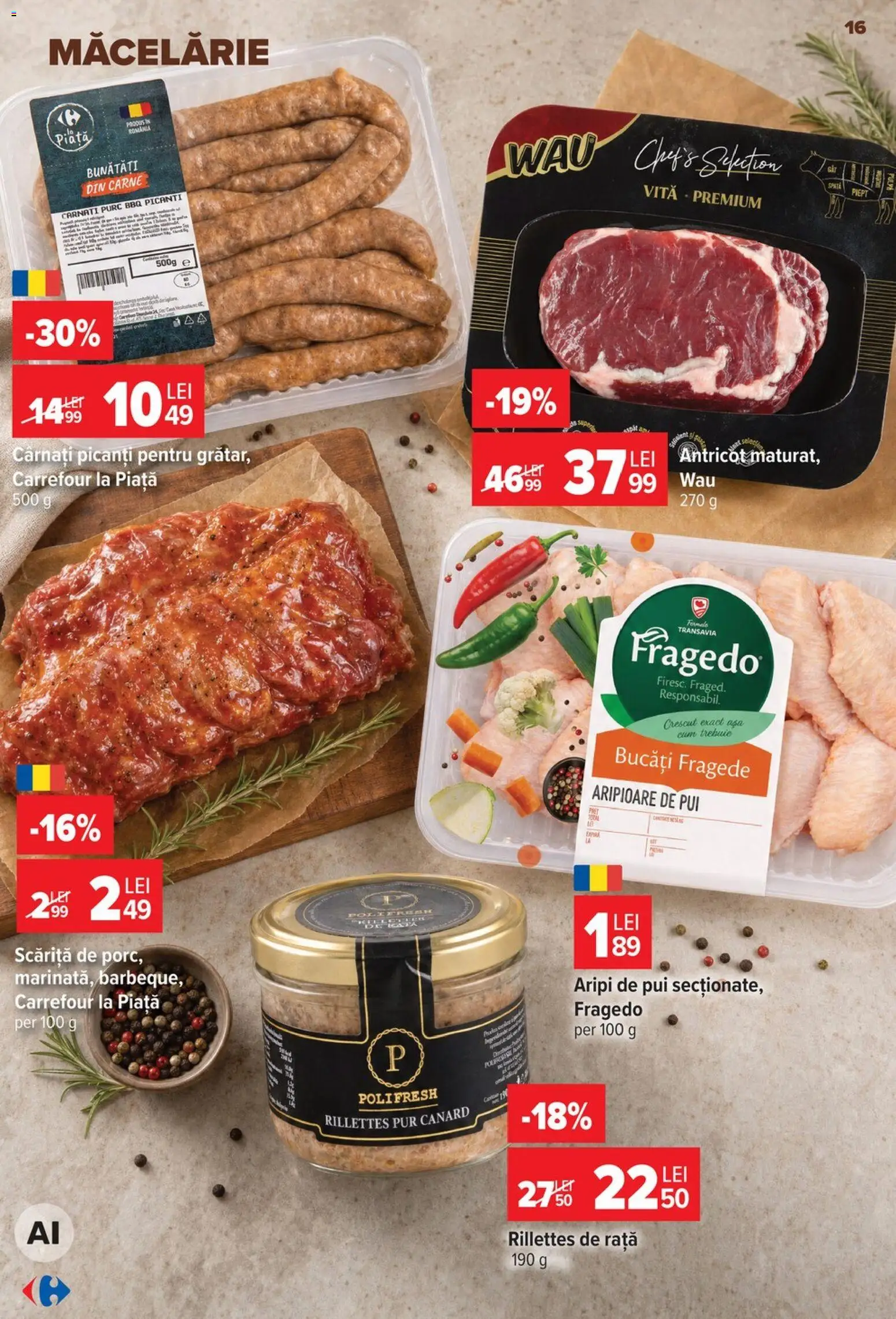 Noul catalog Carrefour – valabil de la 12.08.2026 | Pagină: 17 | Produse: Vită, Pui, Apă, Cârnați