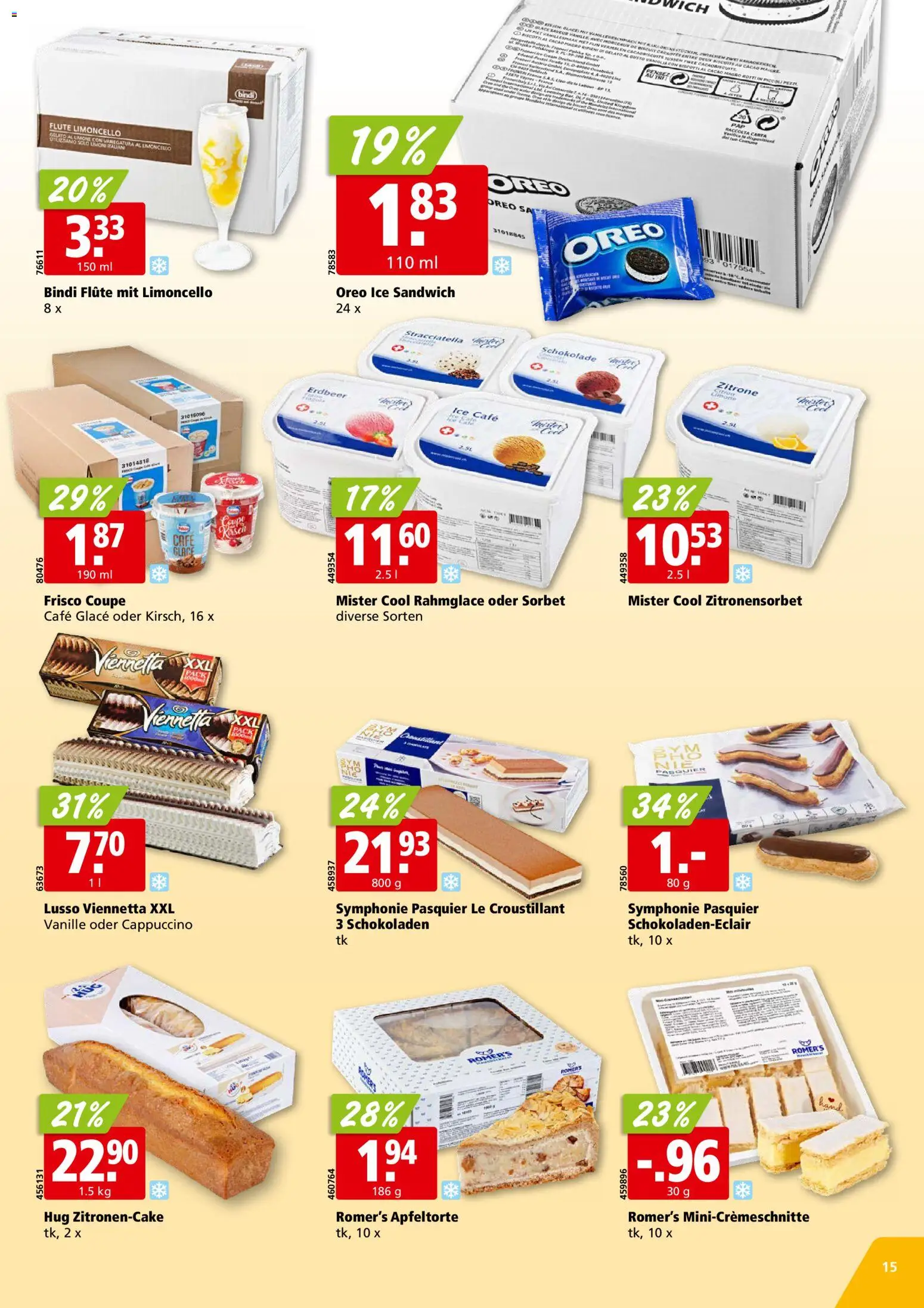 Aligro aktionen Chavannes, Matran, Genf, Sitten – gültig ab 02.11.2026 | Seite: 15 | Produkte: Vanille, Glace, Schokolade, Zitrone