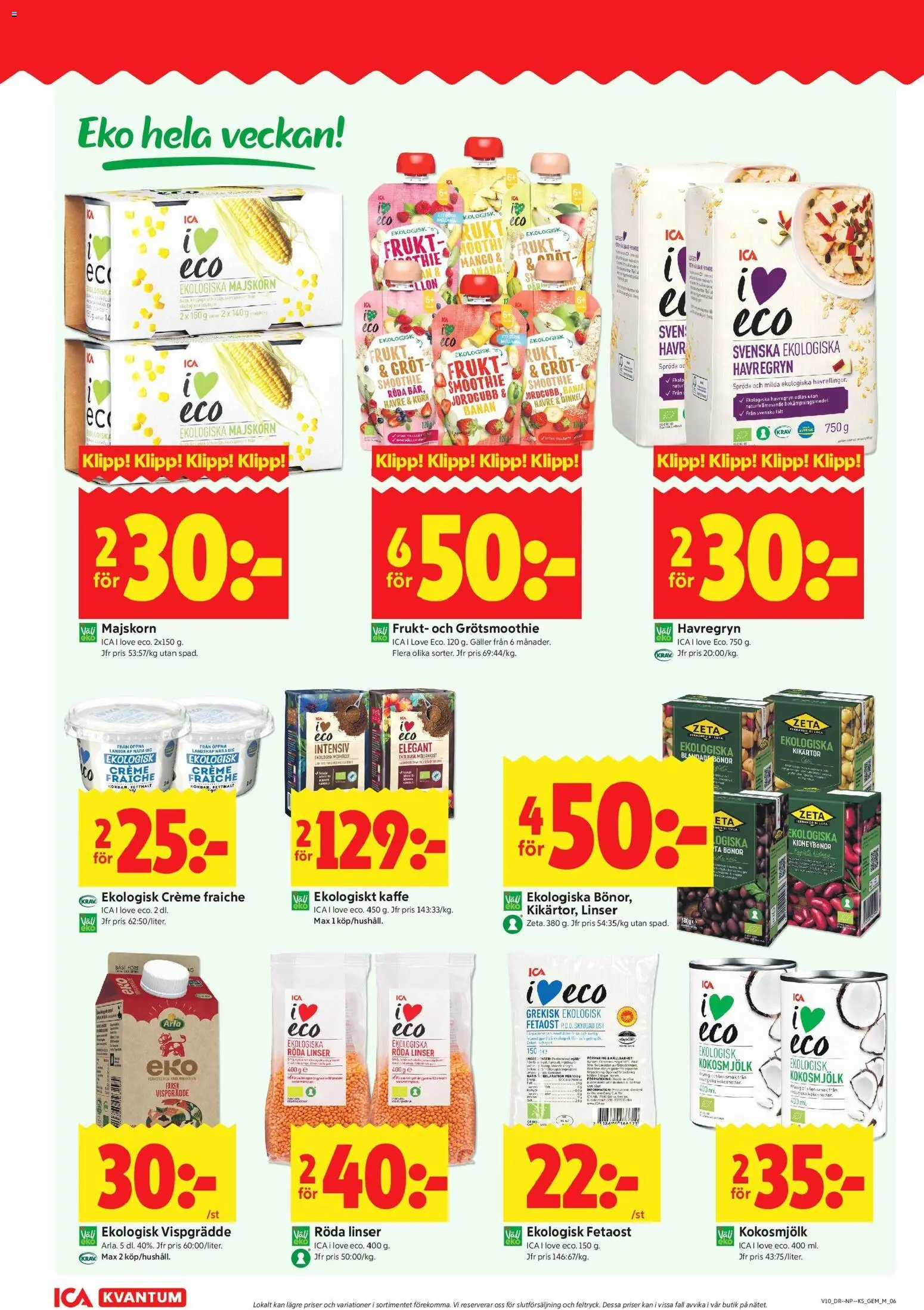 ICA Kvantum reklamblad aktuell från 02/03/2026 | Sida: 6 | Produkter: Linser, Kikärtor, Galler, Kokosmjölk