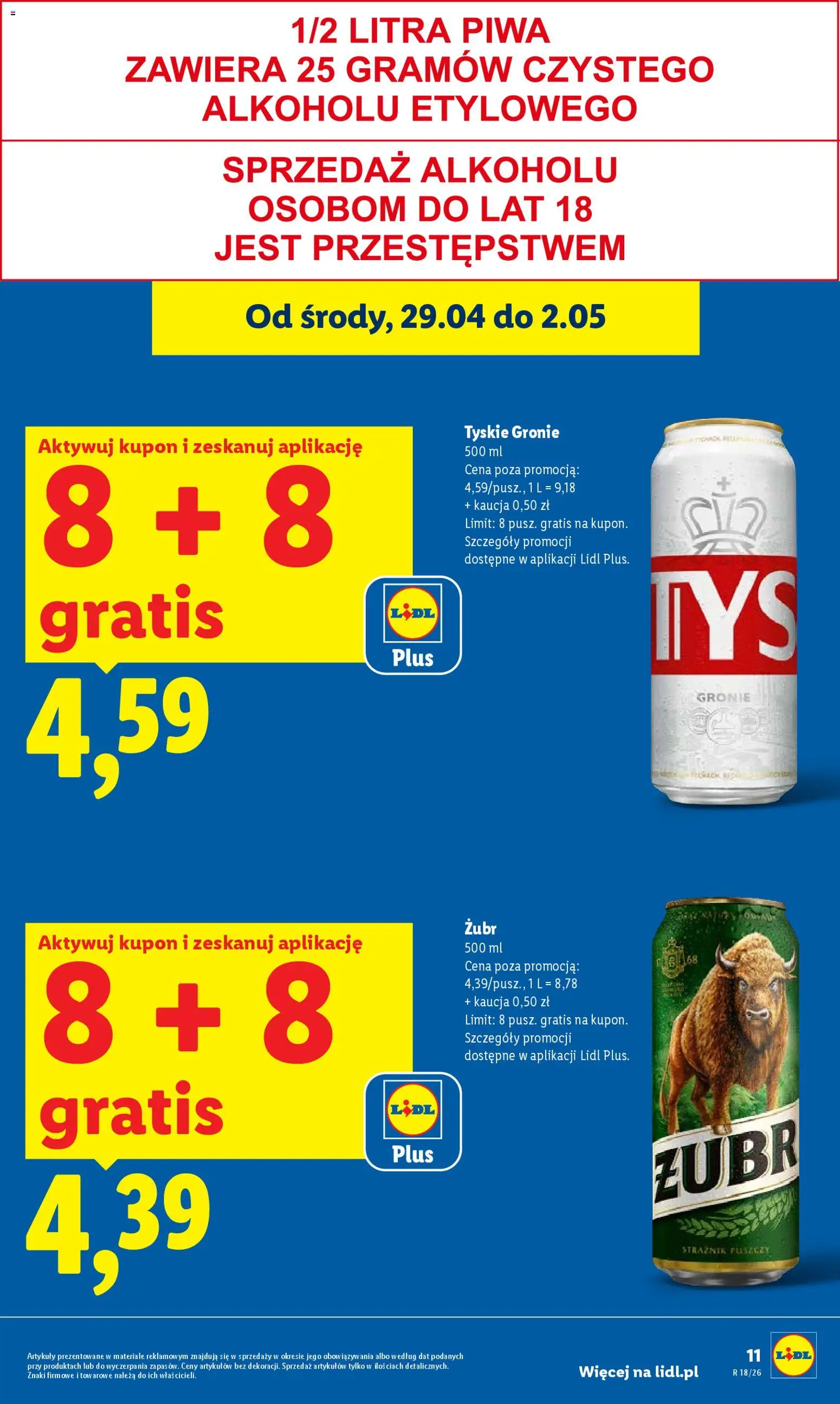 Lidl gazetka od 29.04.2026 | Strona: 11 | Produkty: Tyskie