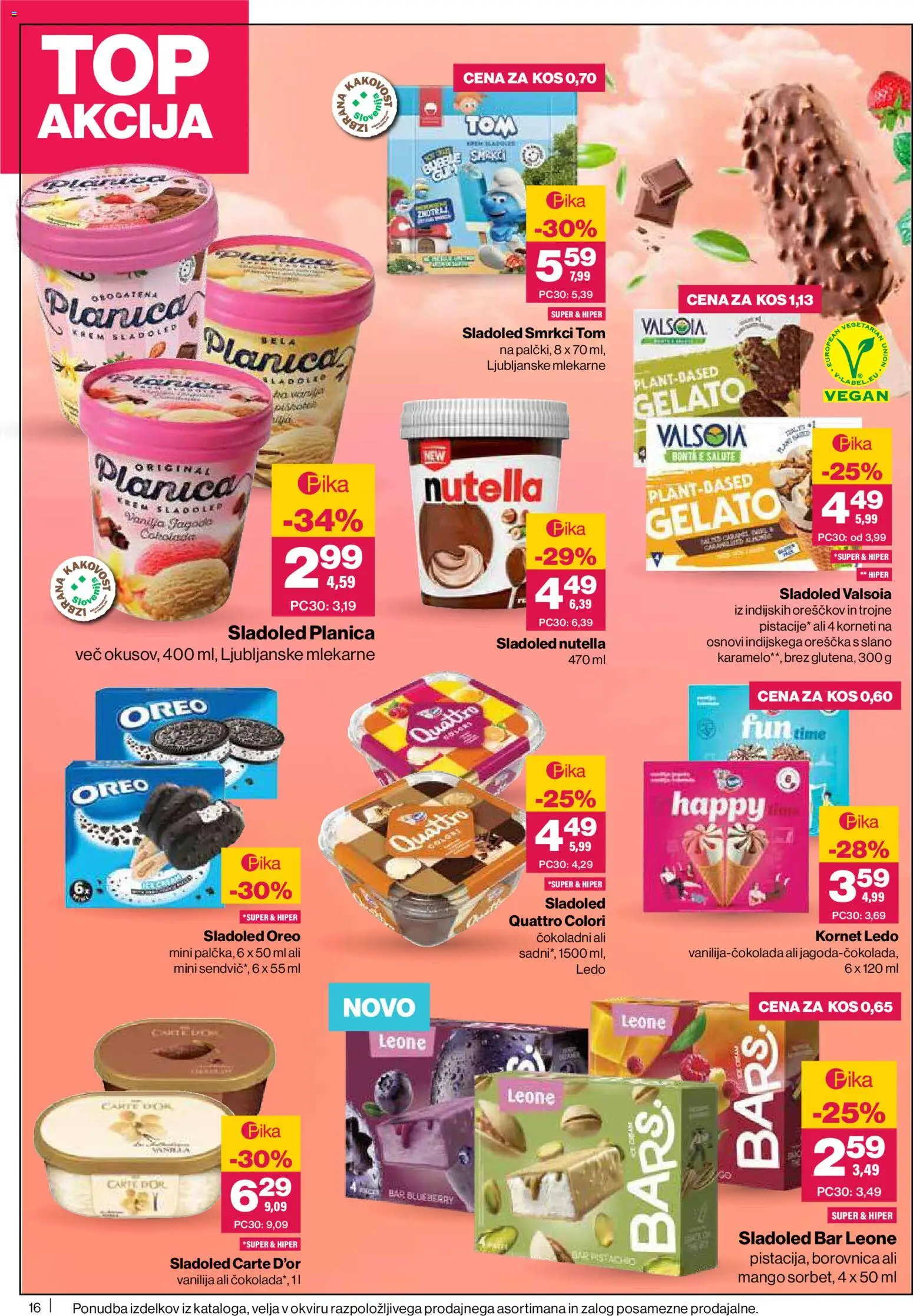 Novi Mercator katalog ponudbe – veljaven od 18.06.2026 | Stran: 16 | Izdelki: Kos, Jagode, Sladoled, Mango