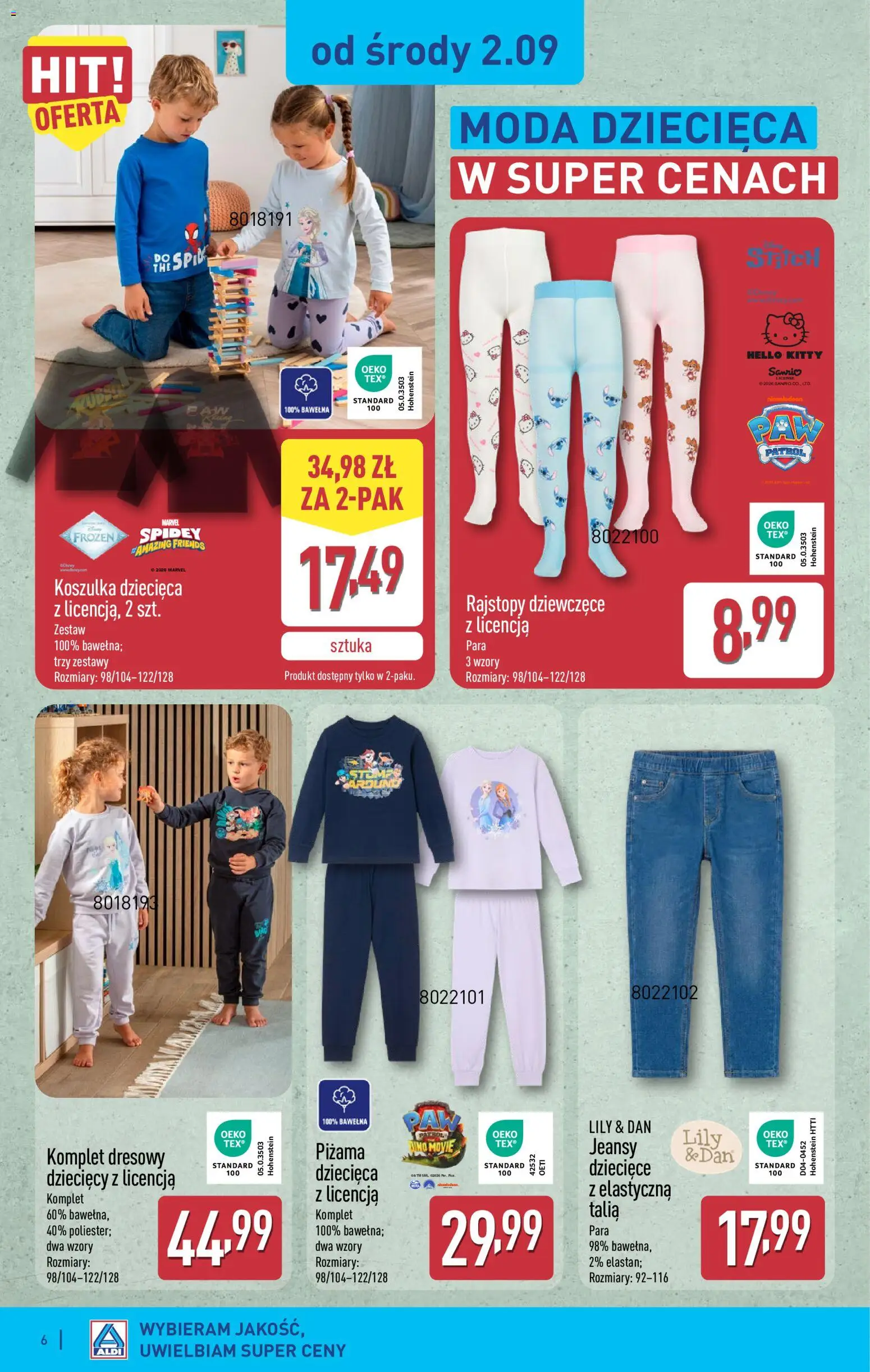 Aldi gazetka - Hity od Środy i od Soboty od 02.09.2026 | Strona: 6 | Produkty: Piżama, Rajstopy