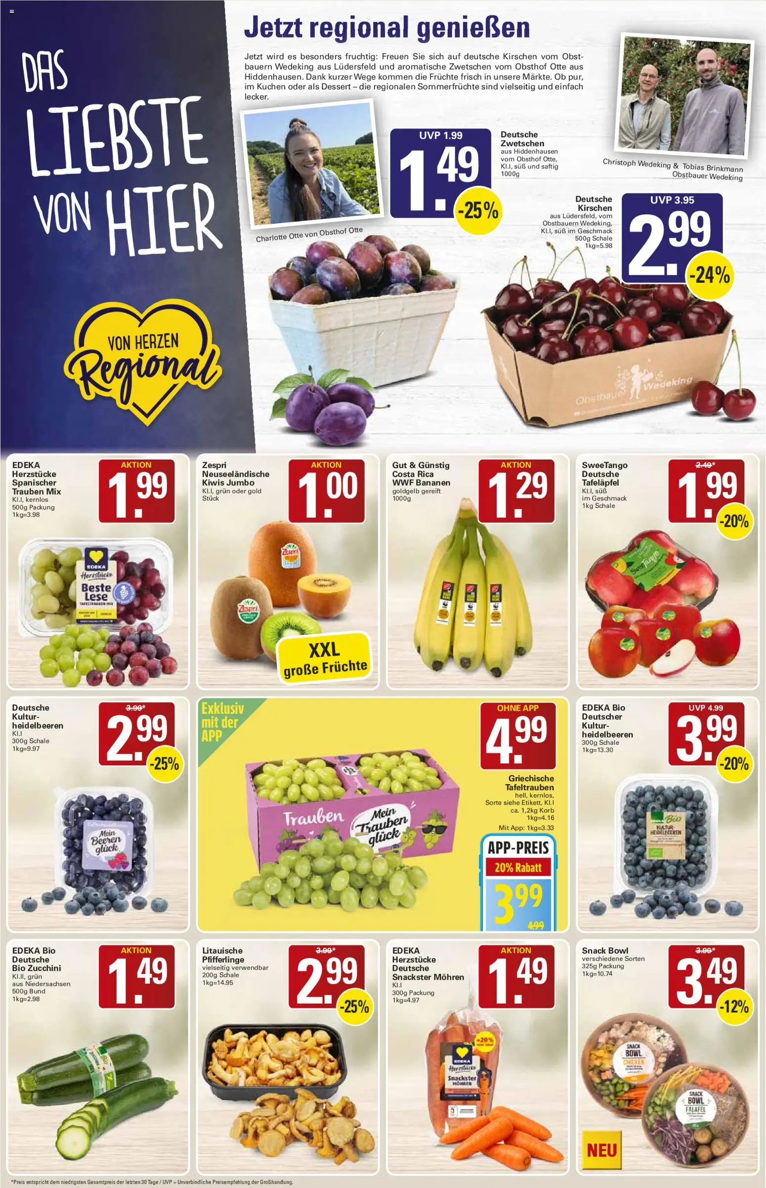 WEZ Prospekt – gültig ab 17.08.2026 | Seite: 2 | Produkte: Trauben, Heidelbeeren, Zucchini, Kuchen