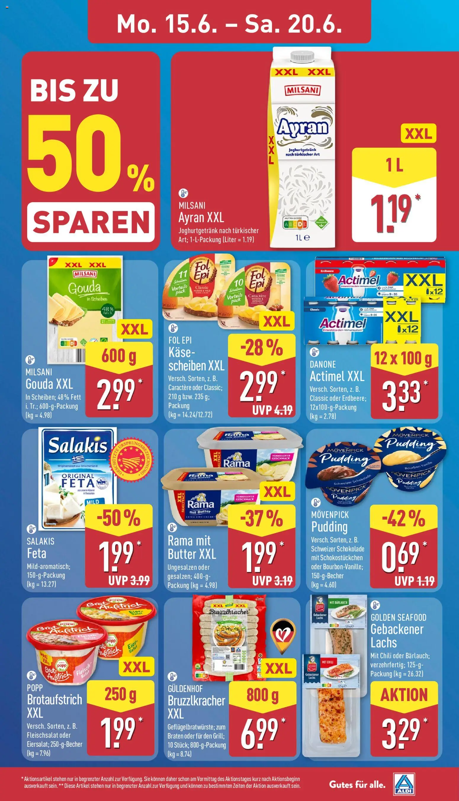 Aldi Prospekt – gültig ab 15.06.2026 | Seite: 9 | Produkte: Actimel, Schokolade, Lachs, Chili