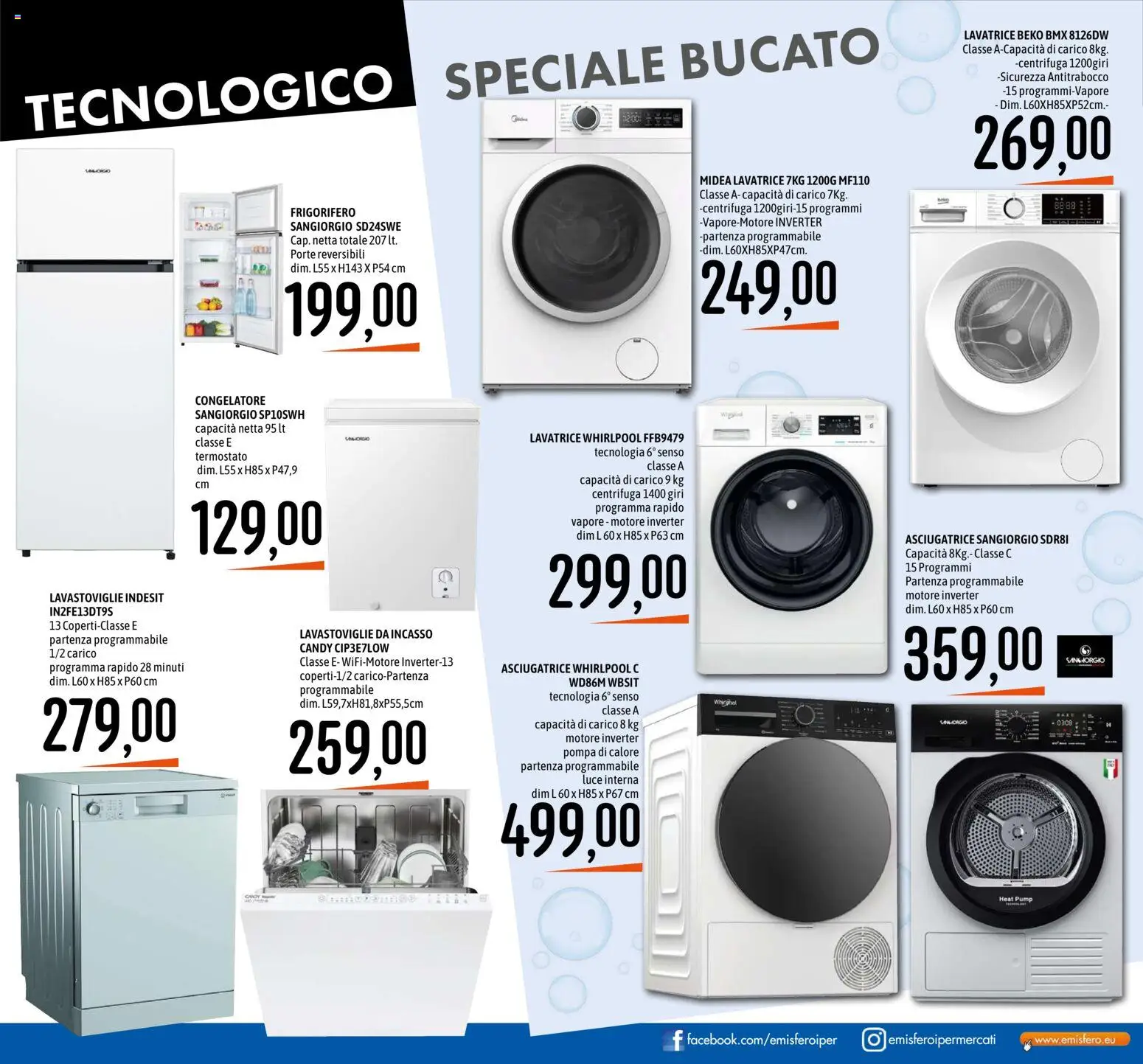 Volantino Emisfero del 24/09/2026 | Pagina: 27 | Prodotti: Lavatrice, Asciugatrice, Lavastoviglie, Congelatore