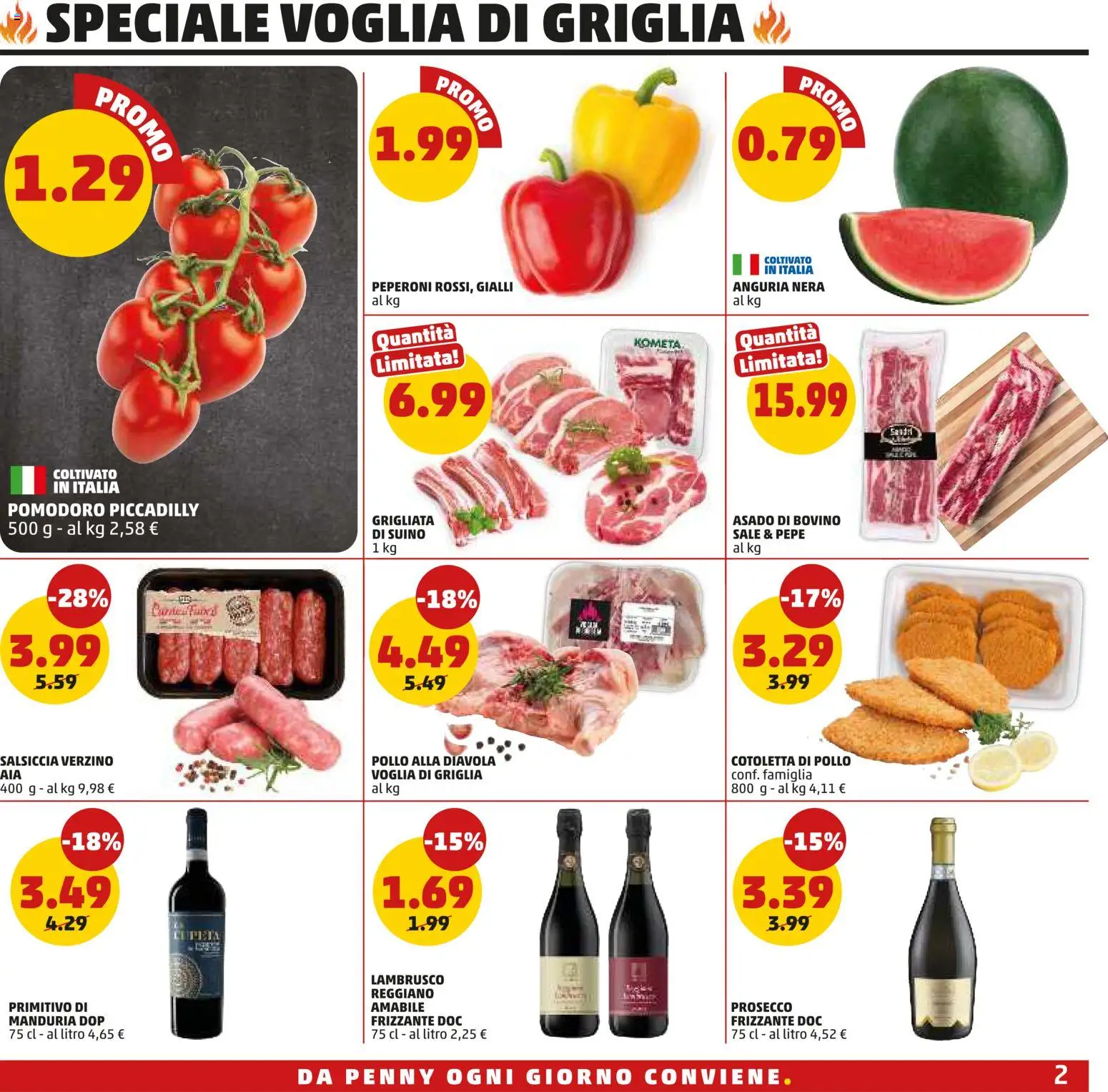 Volantino PENNY del 30/07/2026 | Pagina: 2 | Prodotti: Pollo, Peperoni, Anguria, Griglia