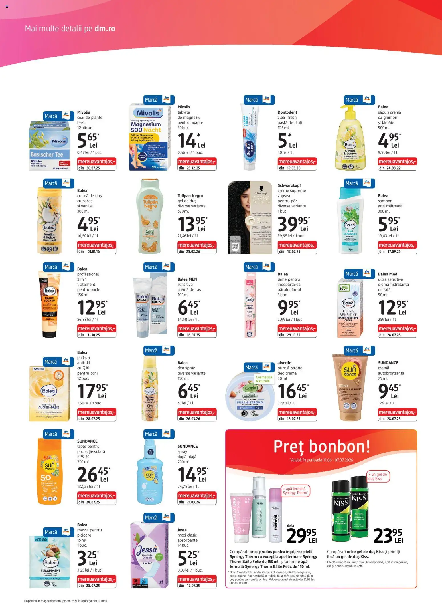 Noul catalog DM drogeriemarkt – valabil de la 11.06.2026 | Pagină: 2 | Produse: Coș, Cremă, Pastă de dinți, Ceai