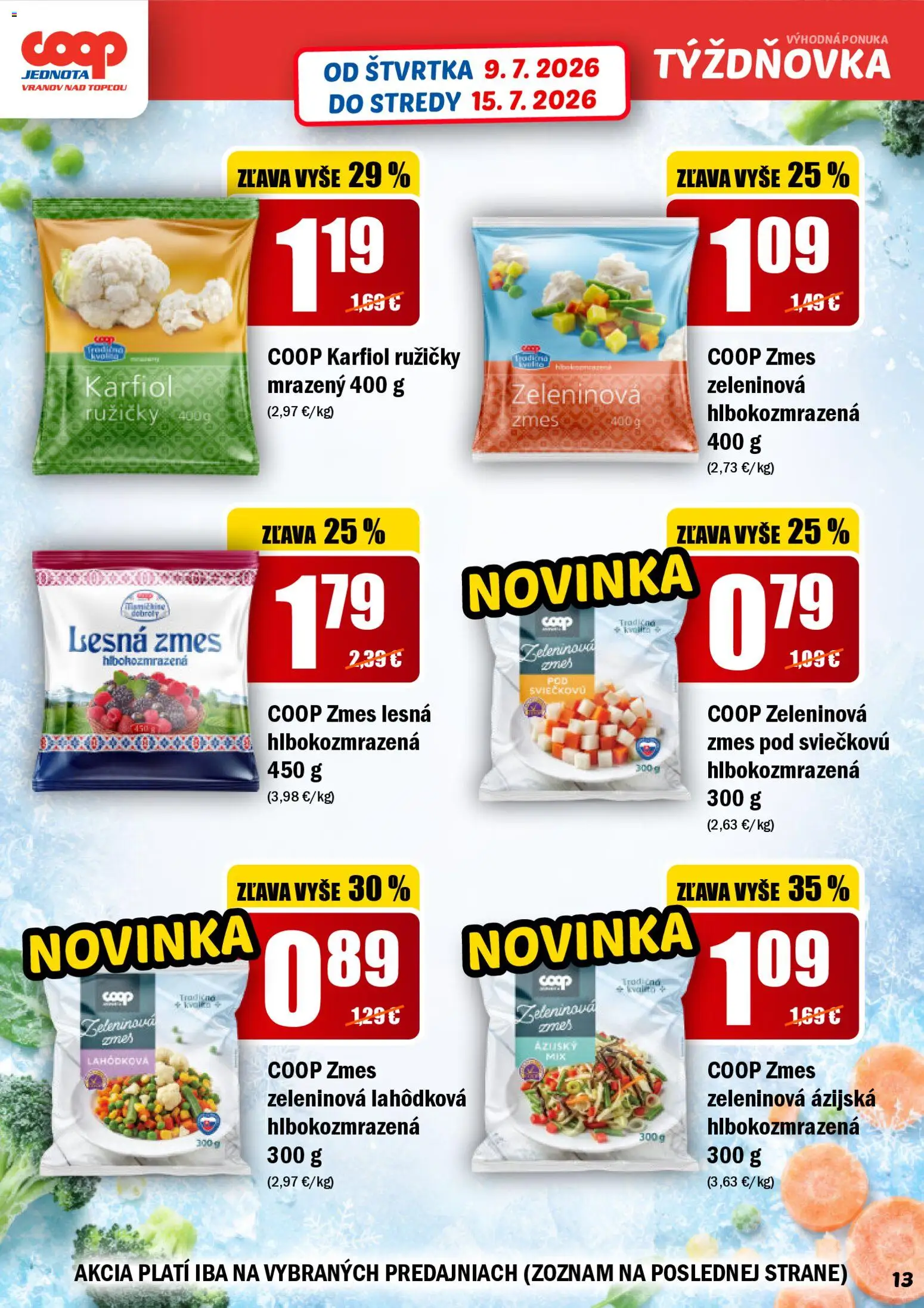 Nové COOP Jednota akcie – leták je platný od 09.07.2026 | Strana: 13